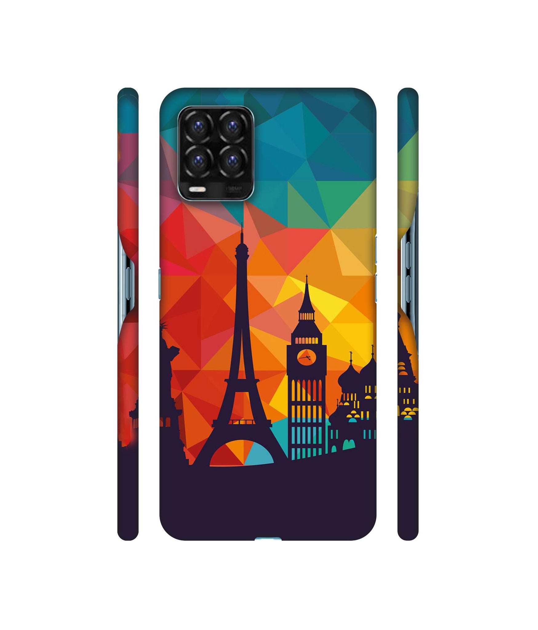 Colored Paris Designer Hard Back Cover for Realme 8 / Realme 8 Pro