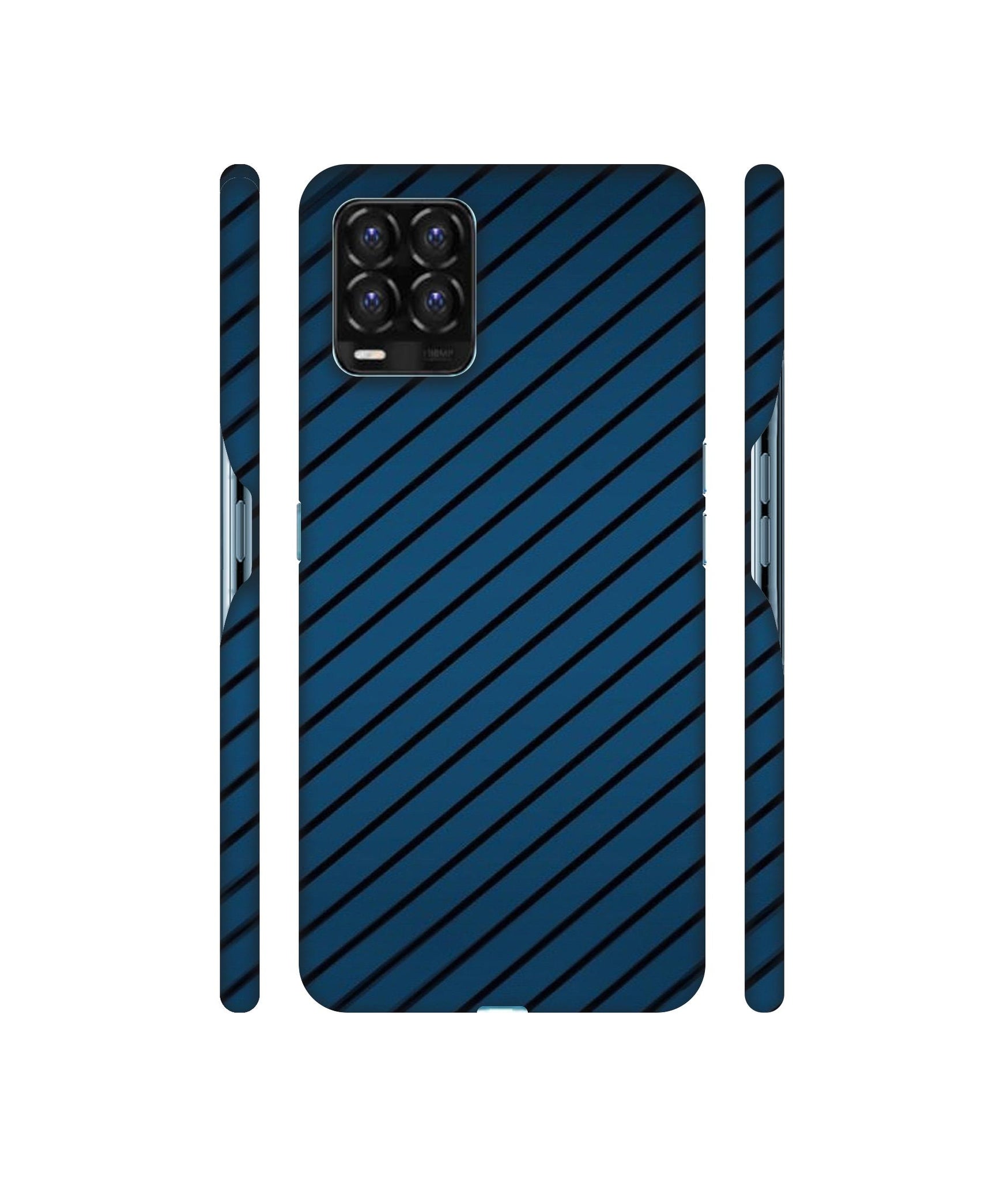 Blue Stripes Designer Hard Back Cover for Realme 8 / Realme 8 Pro