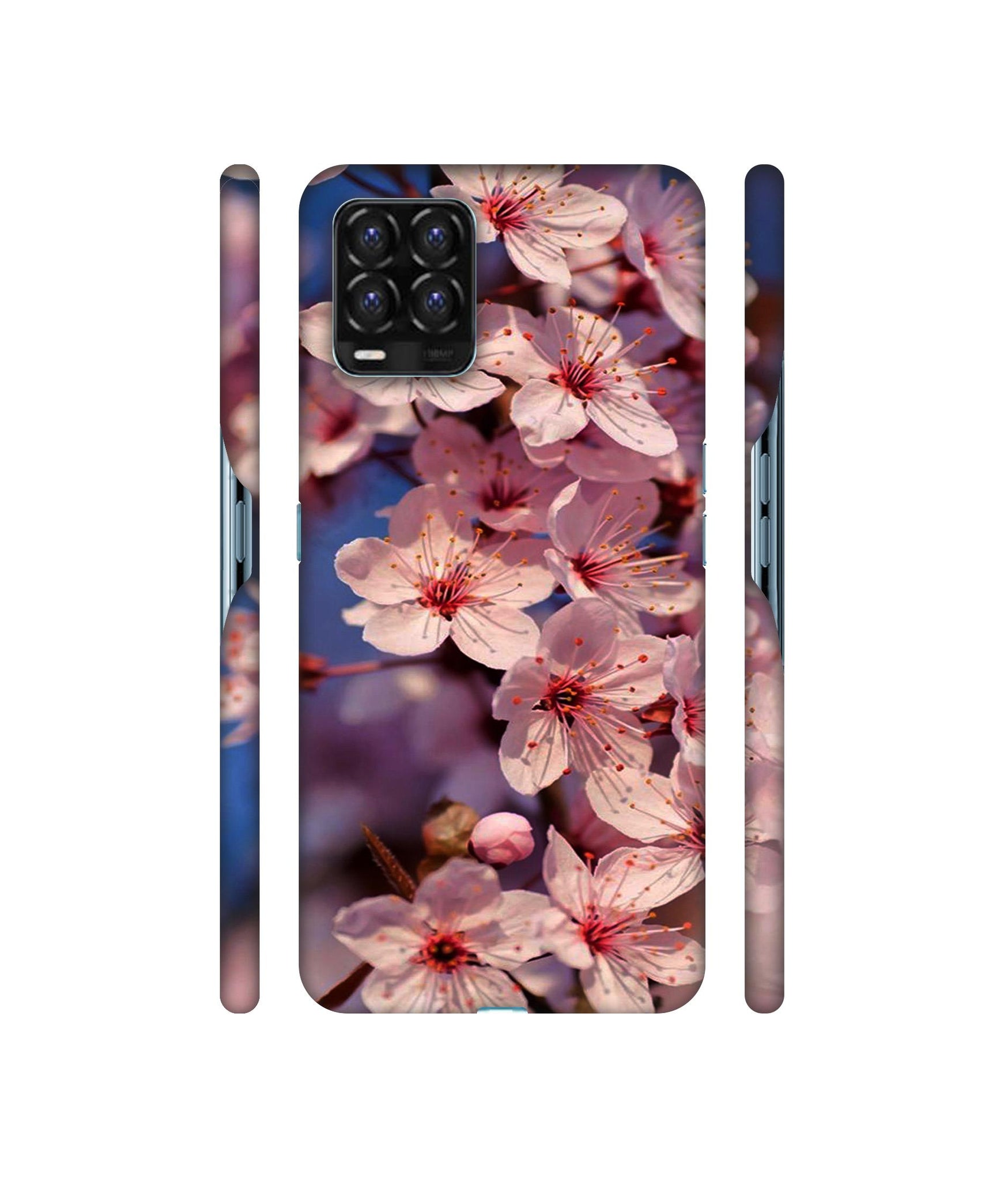 Pink Flowers Pattern Designer Hard Back Cover for Realme 8 / Realme 8 Pro