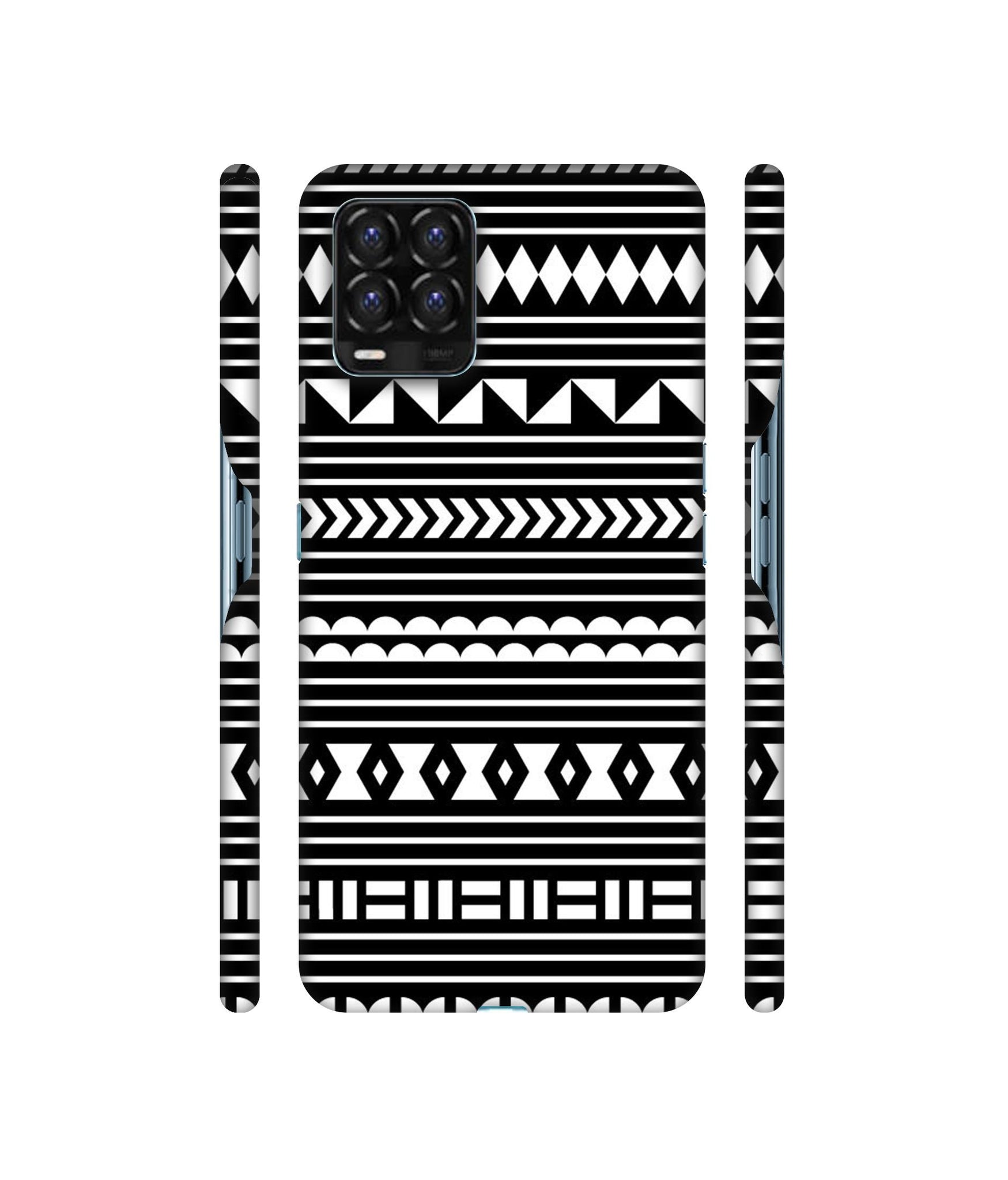 Black Pattern Designer Hard Back Cover for Realme 8 / Realme 8 Pro