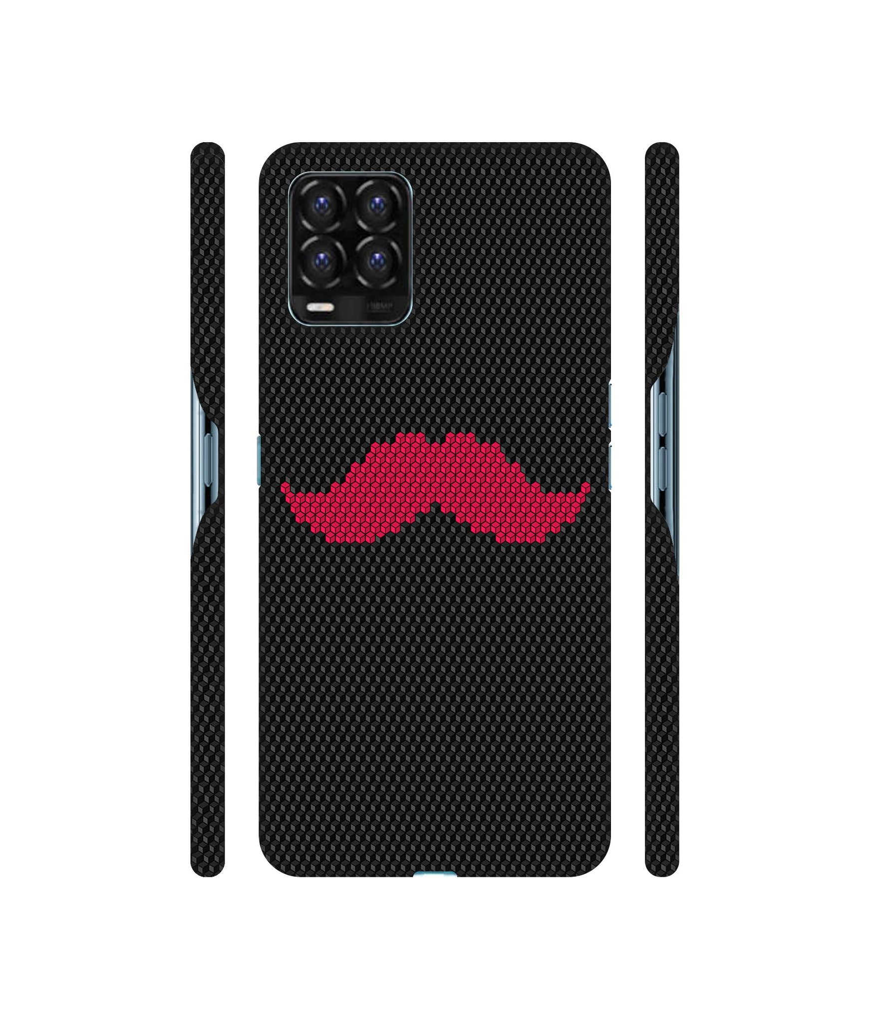 Pink Mustache Pattern Designer Hard Back Cover for Realme 8 / Realme 8 Pro
