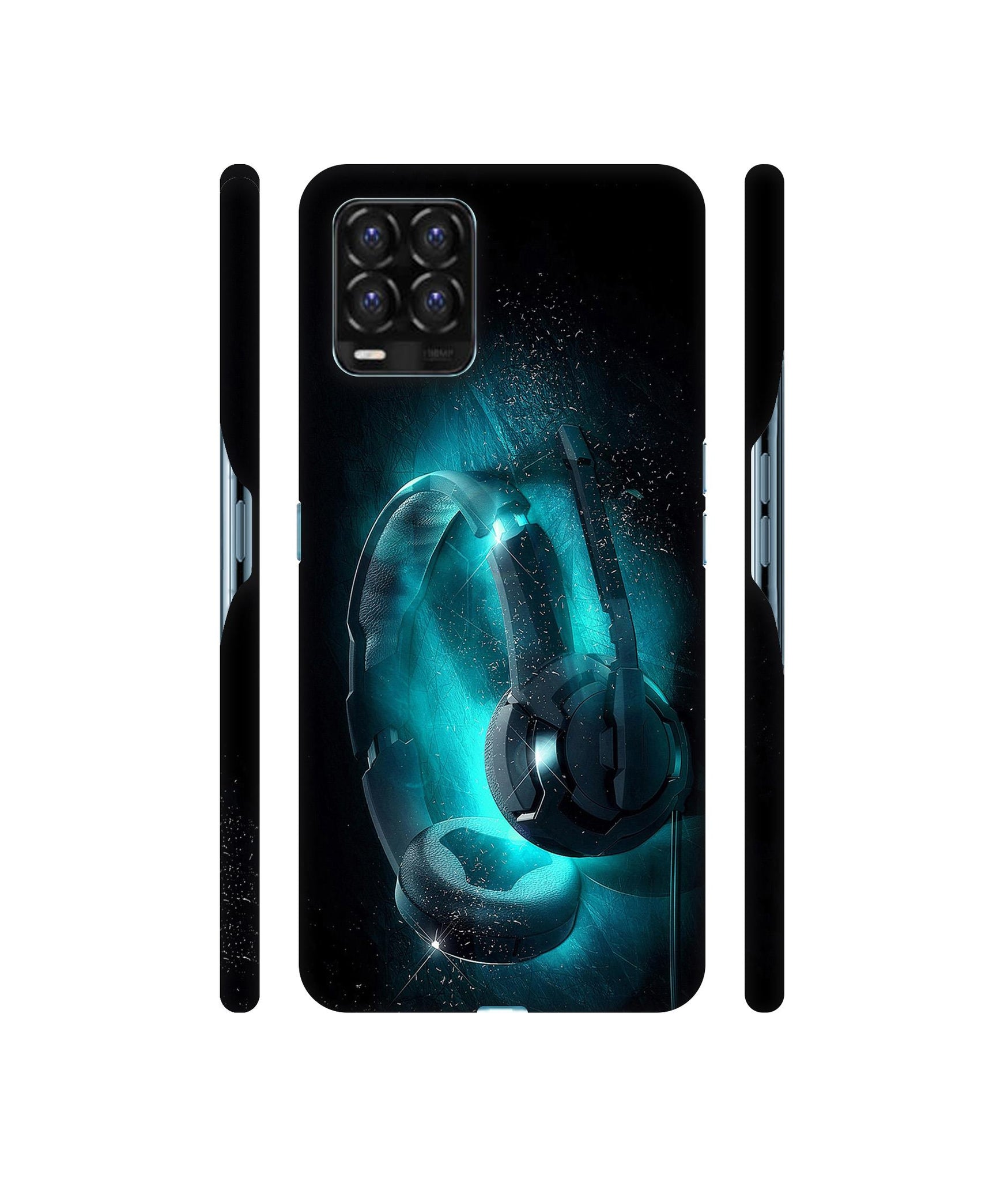 Cool Headphone Designer Hard Back Cover for Realme 8 / Realme 8 Pro