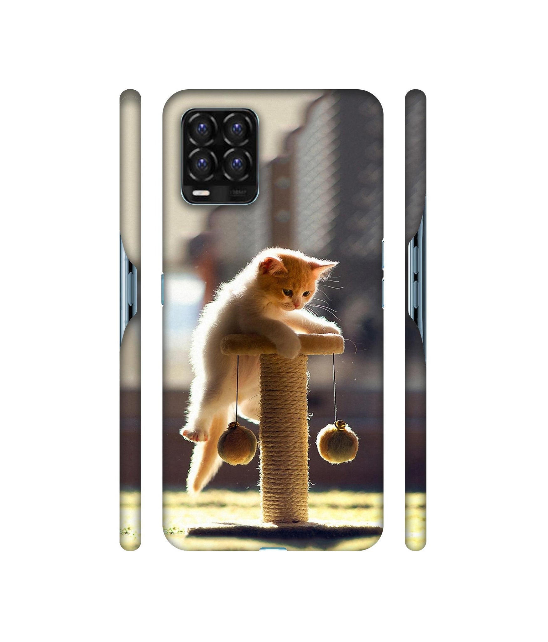 Cat Climbing Designer Hard Back Cover for Realme 8 / Realme 8 Pro