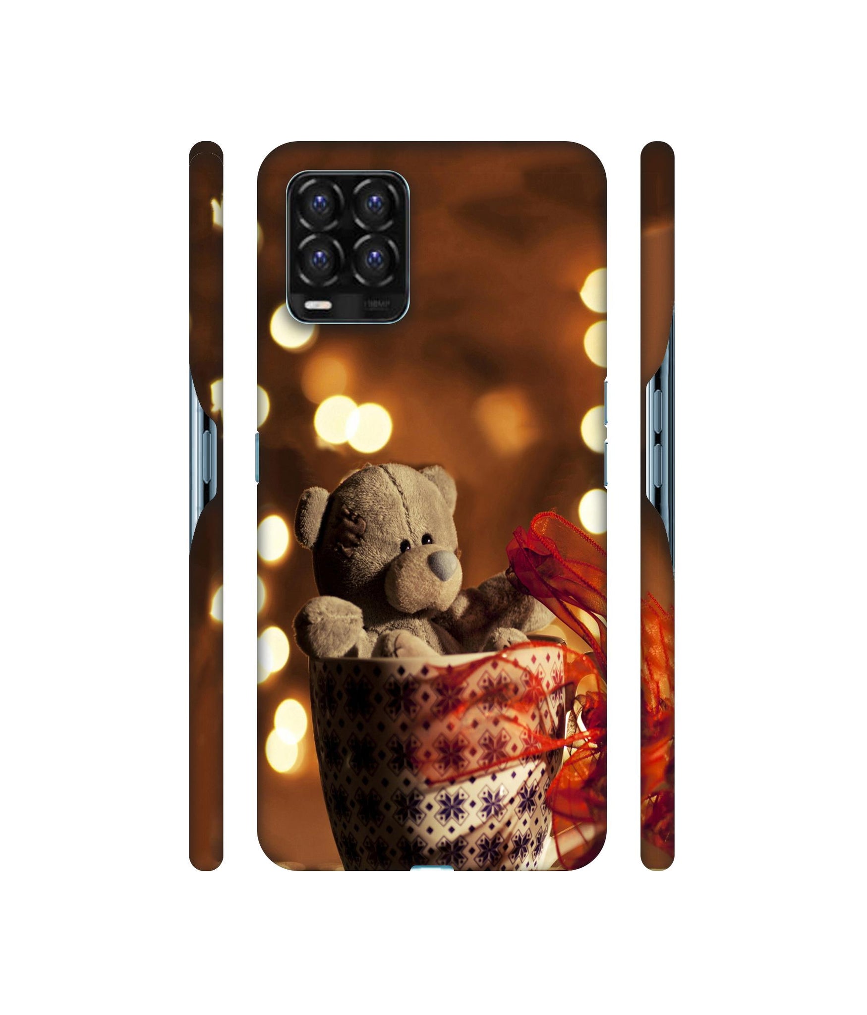 Teddy In Cup Designer Hard Back Cover for Realme 8 / Realme 8 Pro