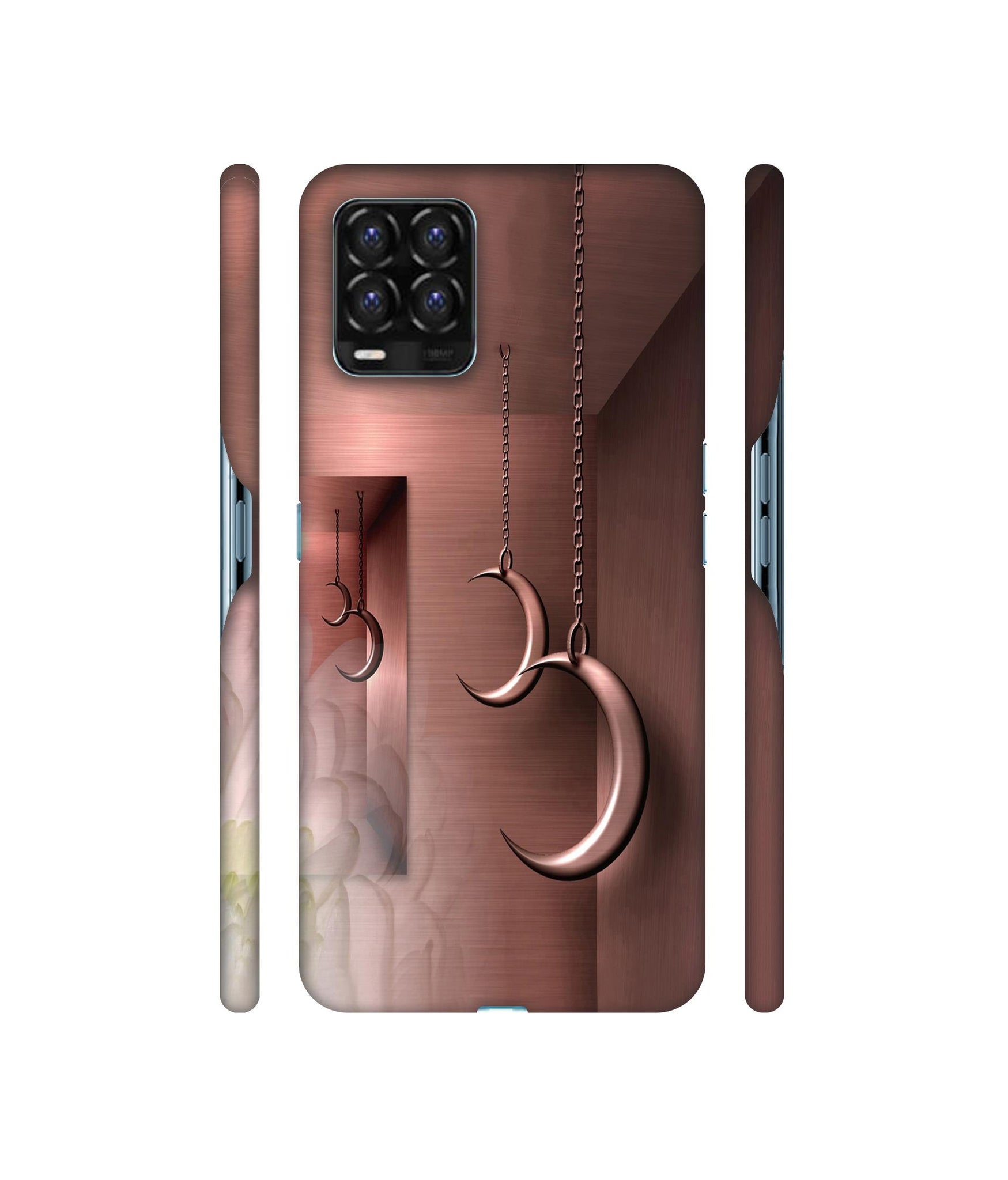 Flower Metal Designer Hard Back Cover for Realme 8 / Realme 8 Pro