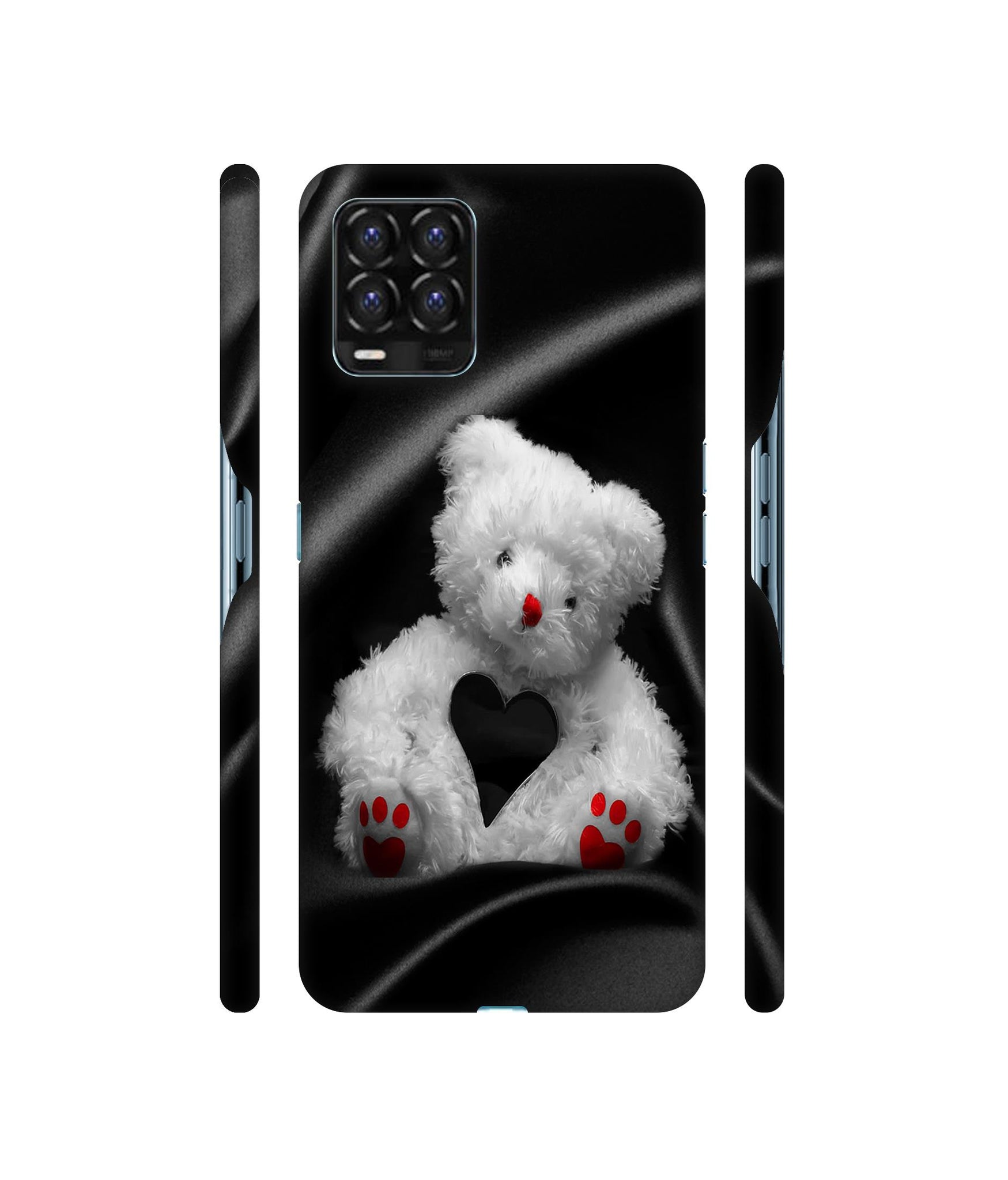 White Teddy Bear Designer Hard Back Cover for Realme 8 / Realme 8 Pro