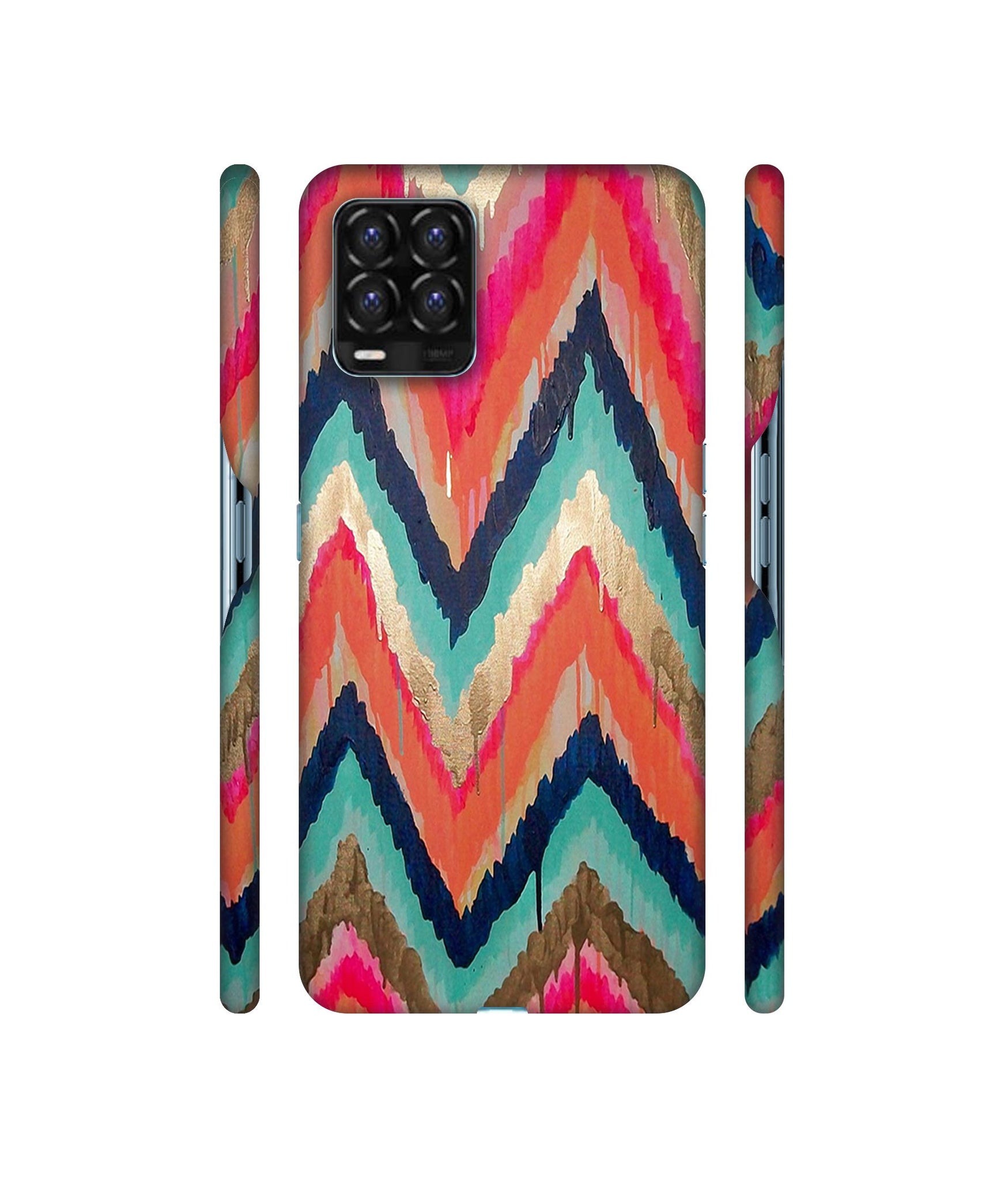 Colorful Zig-Zag Lines Art Designer Hard Back Cover for Realme 8 / Realme 8 Pro