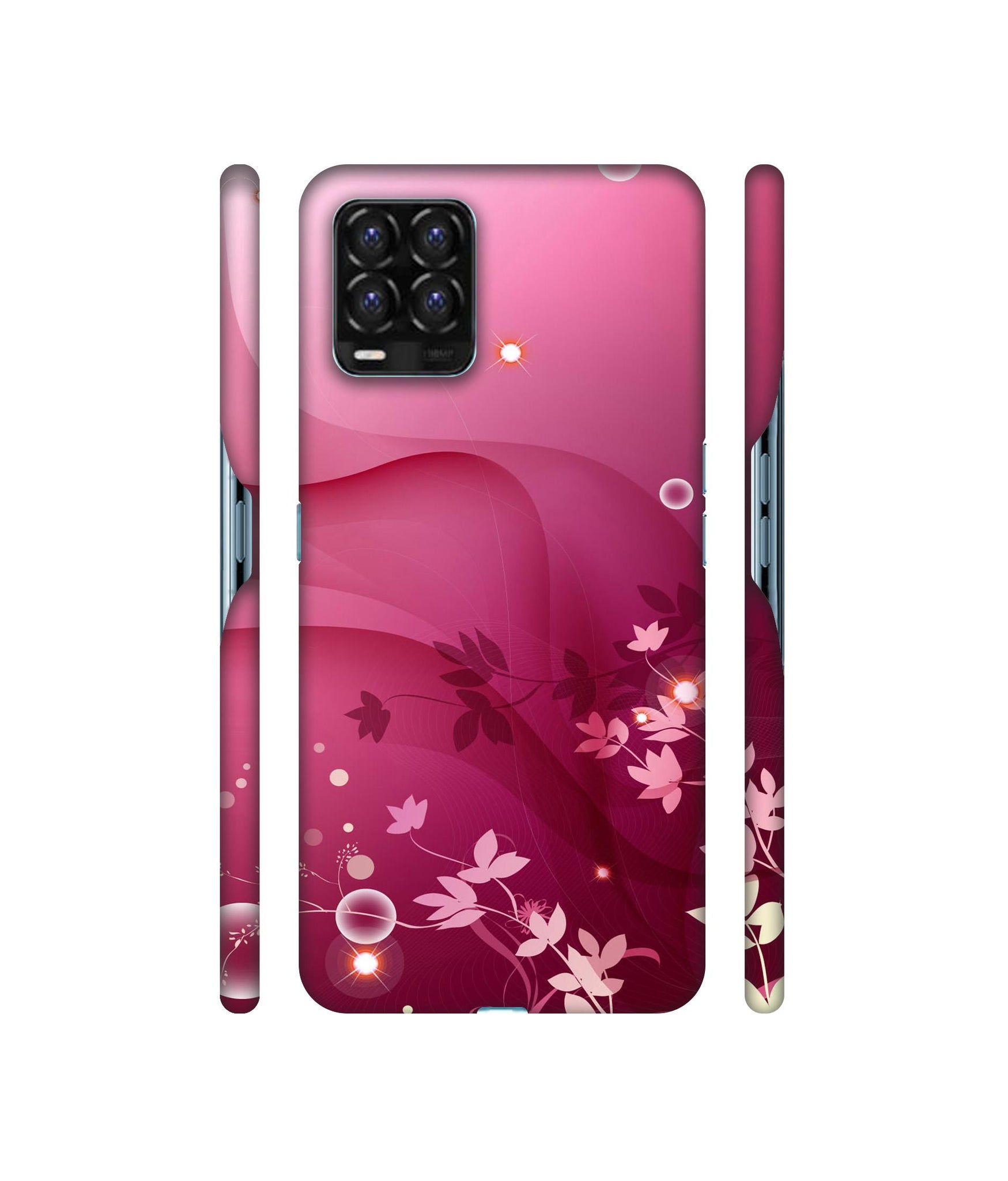 Pink Abstract Designer Hard Back Cover for Realme 8 / Realme 8 Pro