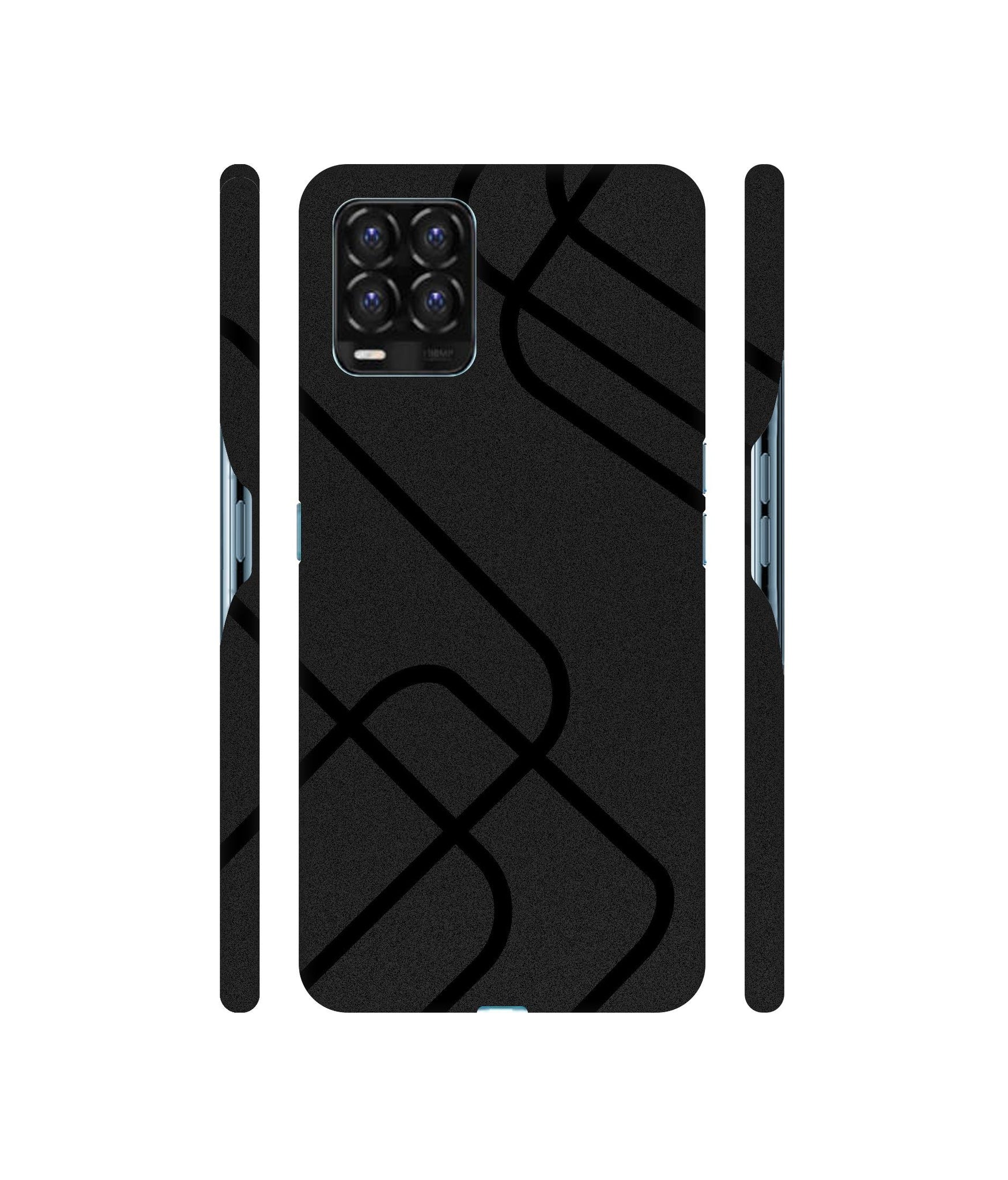 Zig-Zag Black Line Designer Hard Back Cover for Realme 8 / Realme 8 Pro