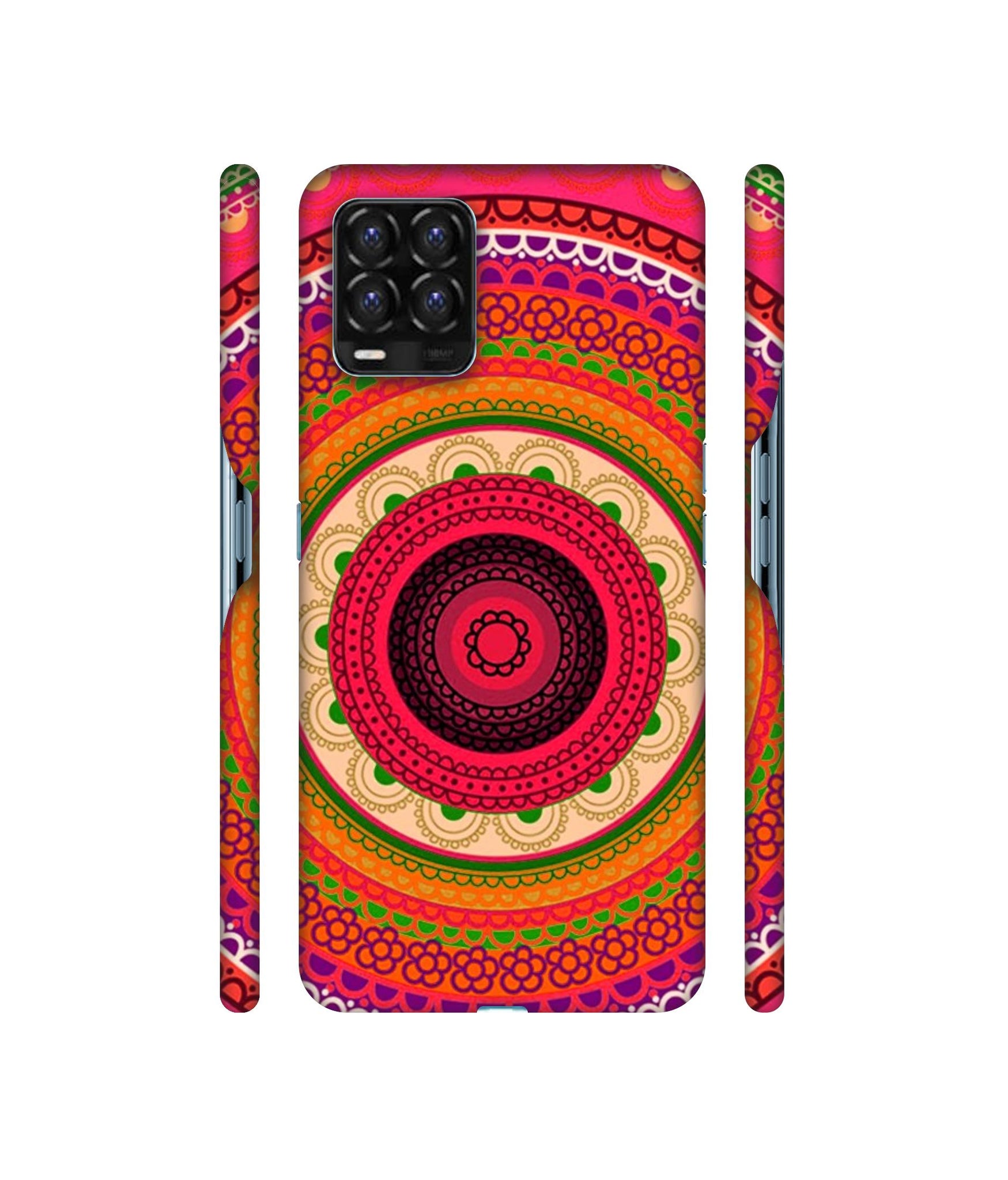 Round Rangoli Designer Hard Back Cover for Realme 8 / Realme 8 Pro