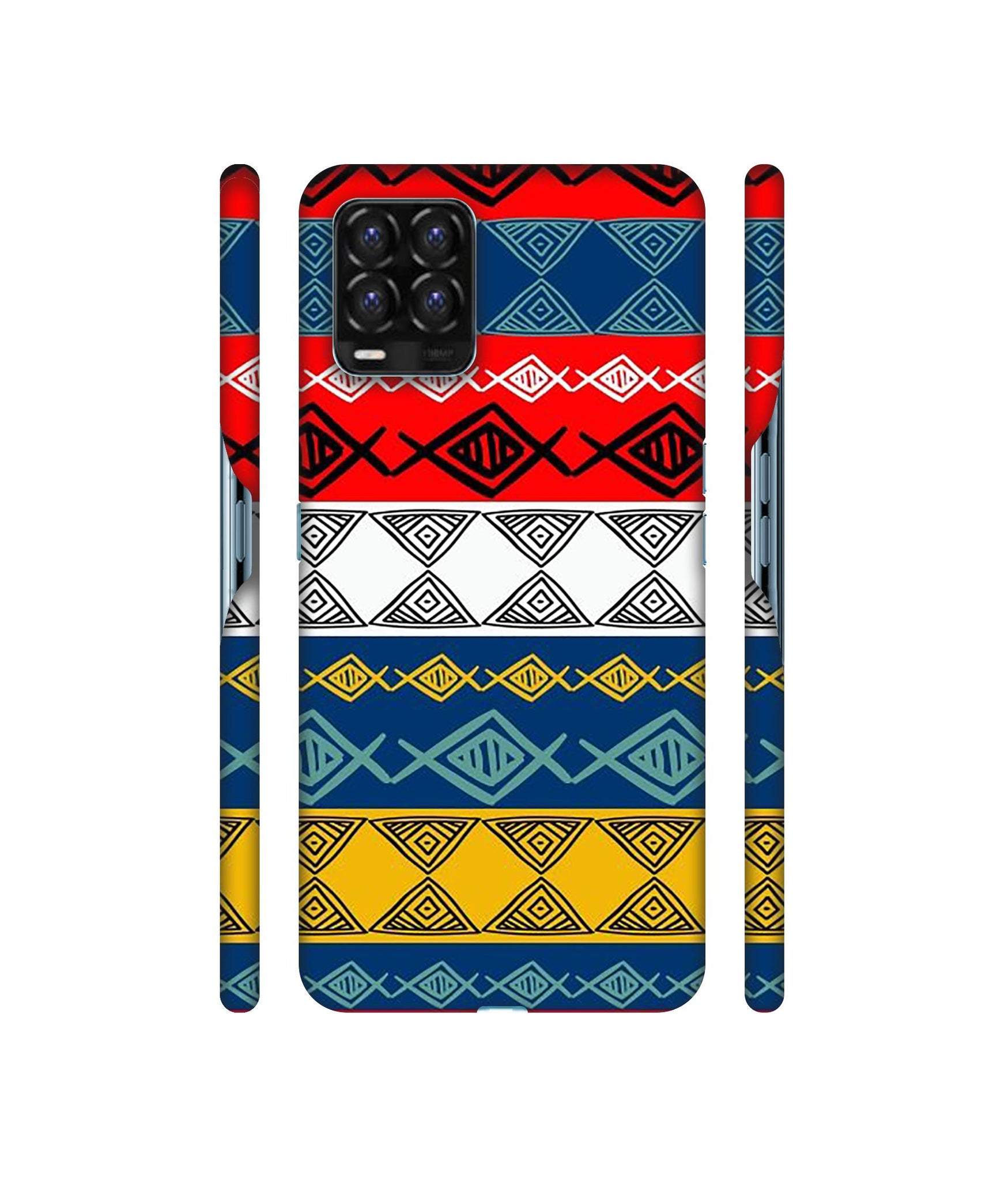 Colorful Hand Made Rangoli Art Designer Hard Back Cover for Realme 8 / Realme 8 Pro