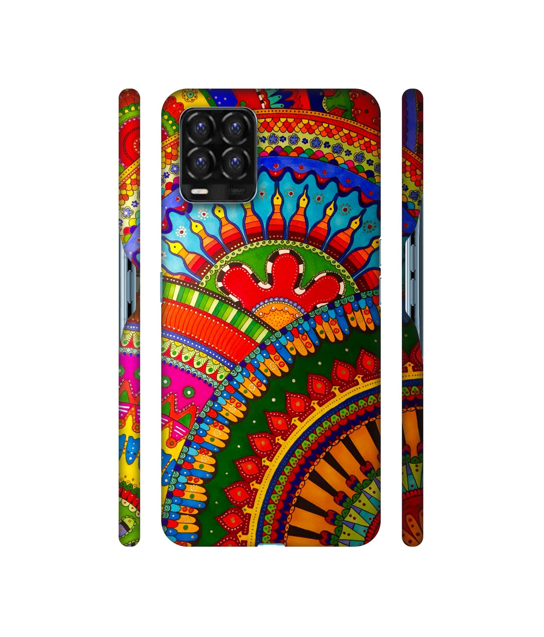 Rajasthani Rangoli Art Designer Hard Back Cover for Realme 8 / Realme 8 Pro