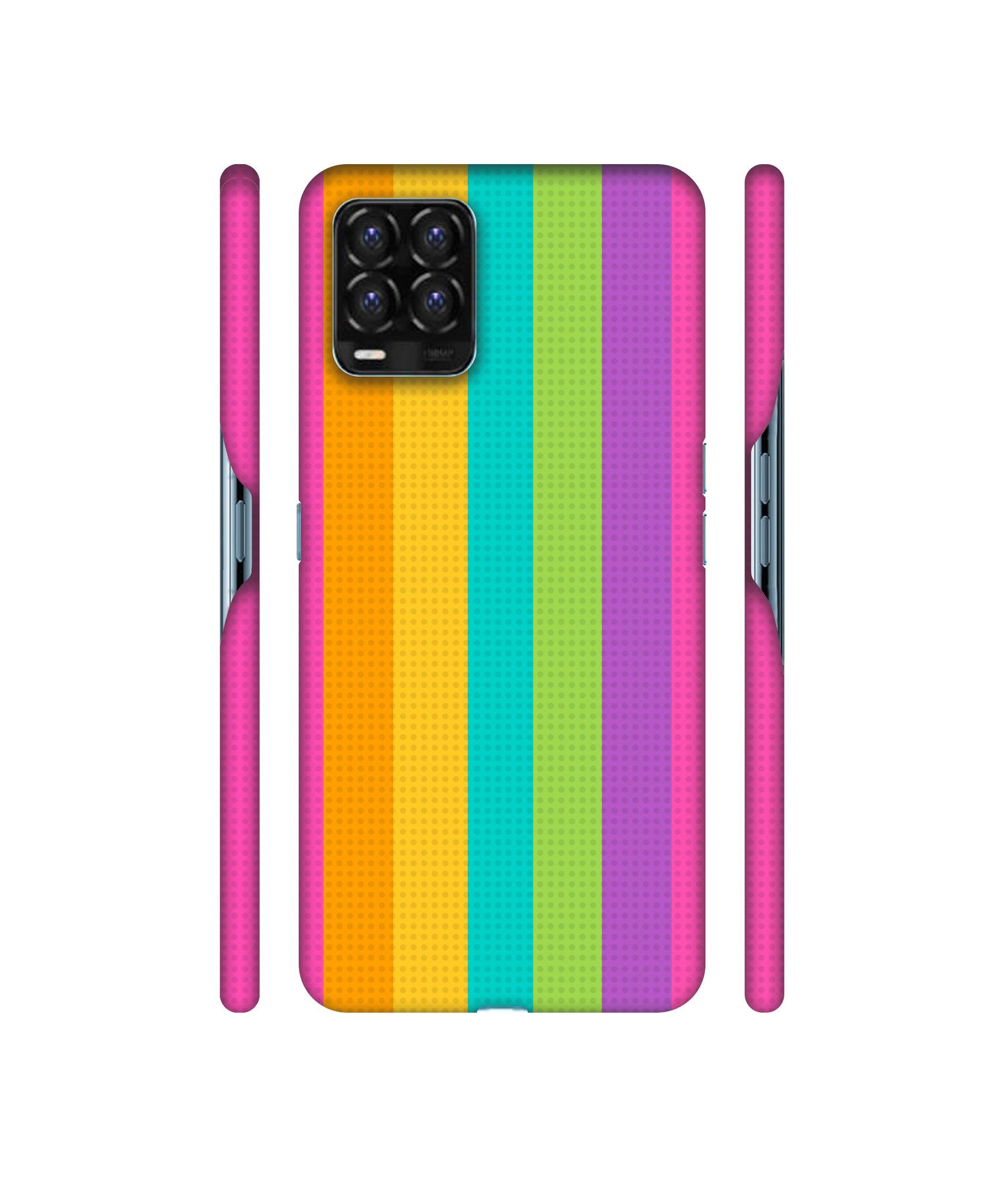 Random Colour Line Designer Hard Back Cover for Realme 8 / Realme 8 Pro