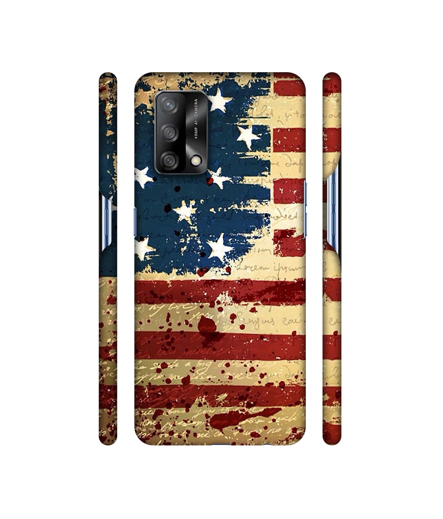 Colorful USA Flag Designer Hard Back Cover for Oppo F19