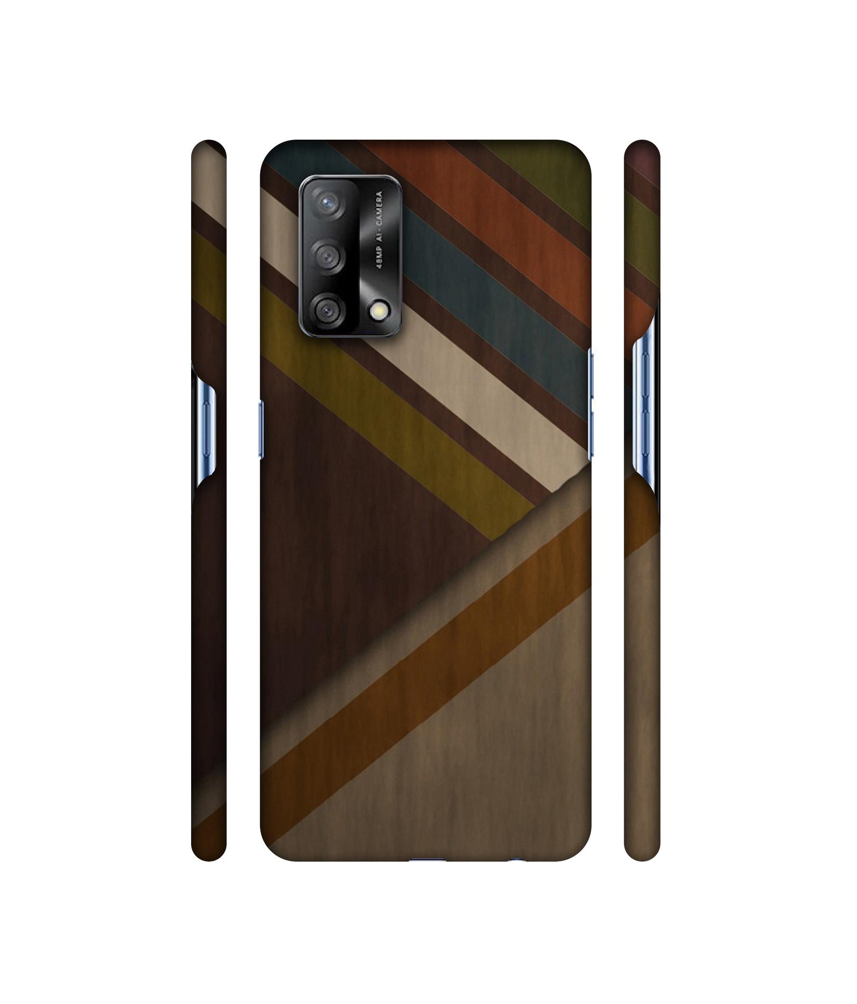 Colorful Wooden Pattern Designer Hard Back Cover for Oppo F19
