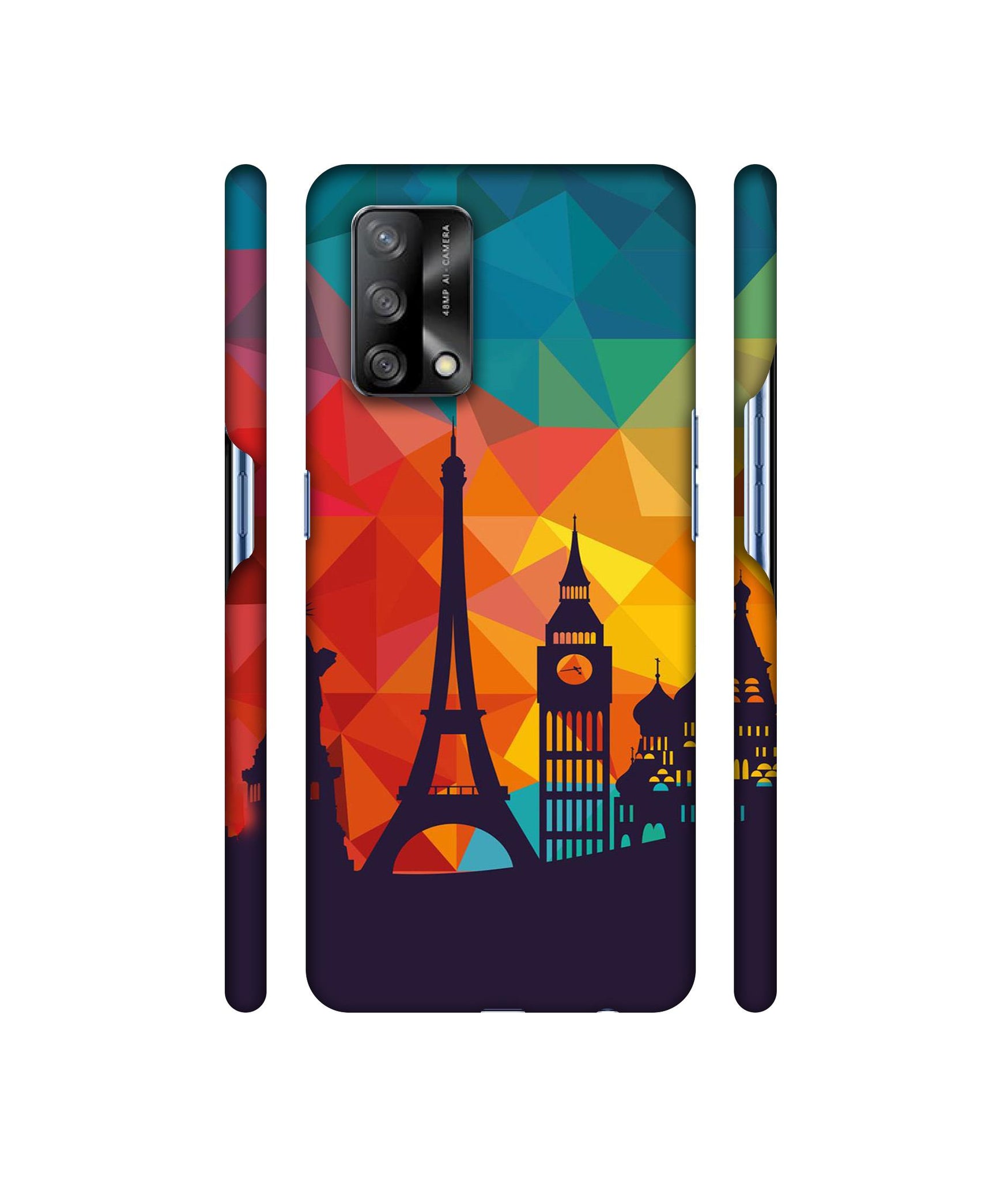 Colored Paris Designer Hard Back Cover for Oppo F19