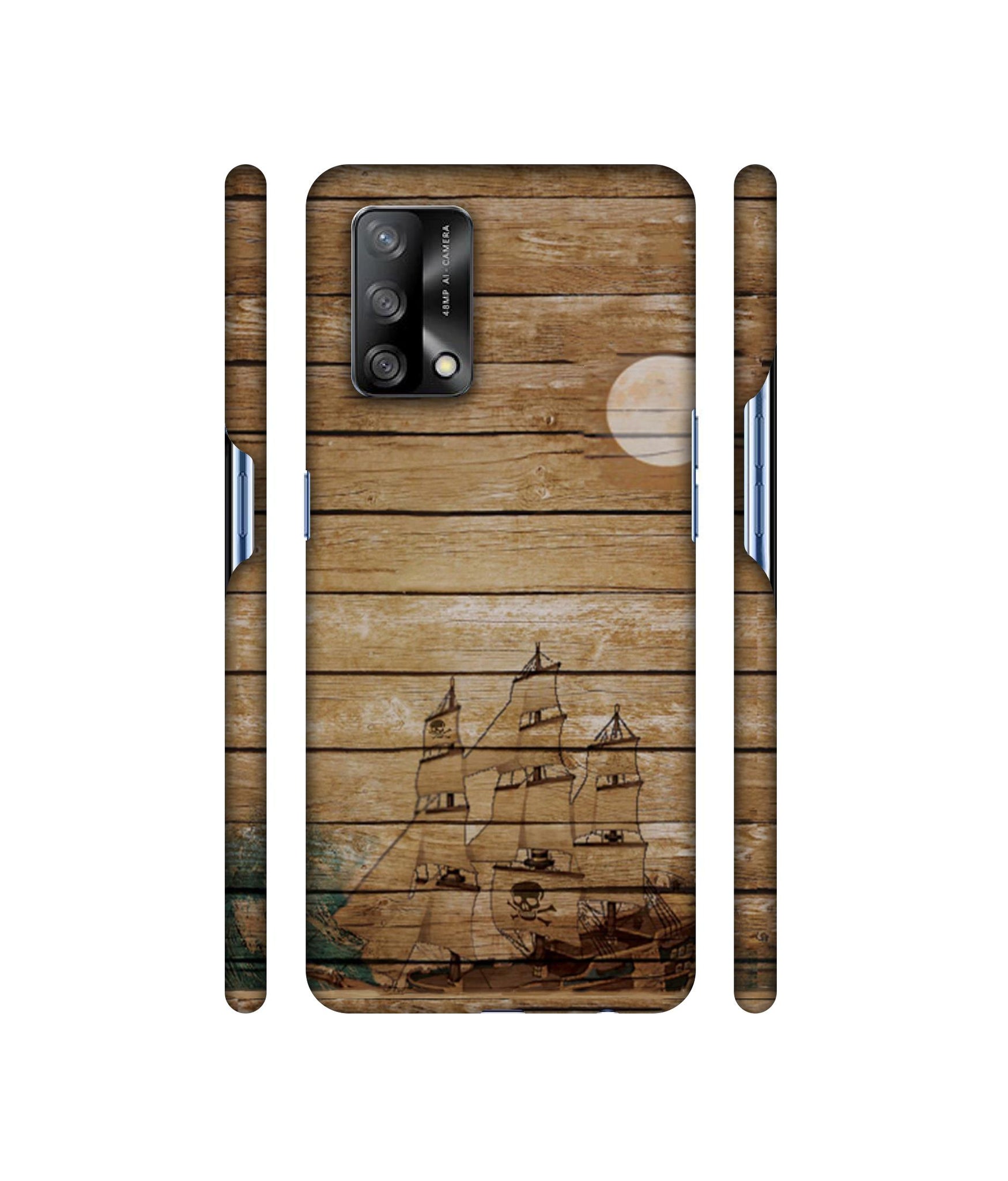 Wooden Pattern Designer Hard Back Cover for Oppo F19