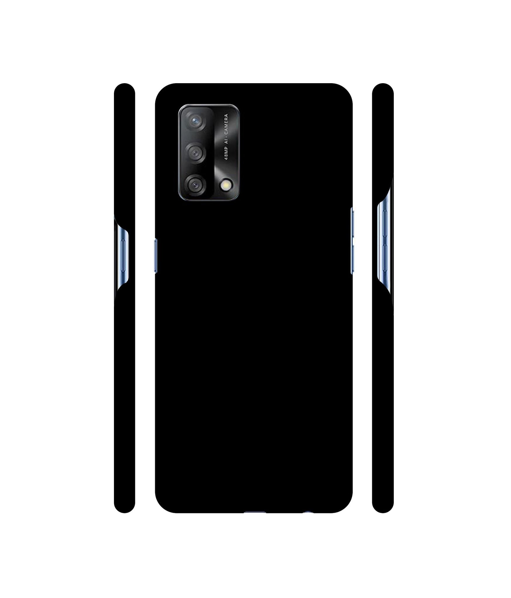 Solid Black Designer Hard Back Cover for Oppo F19