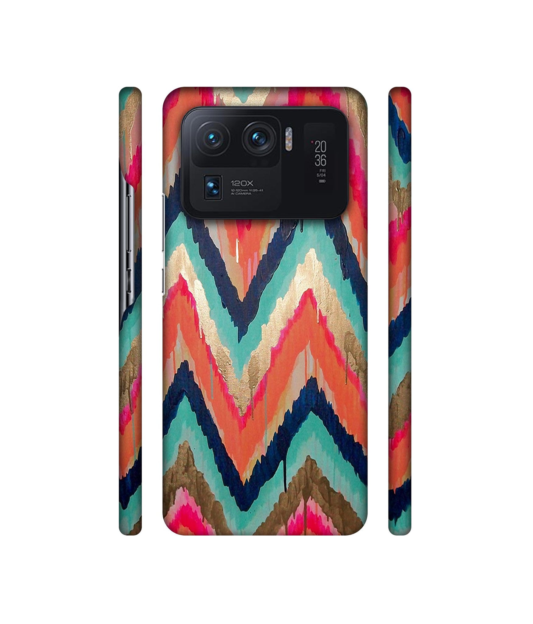 Colorful Zig-Zag Lines Art Designer Hard Back Cover for Mi 11 Ultra