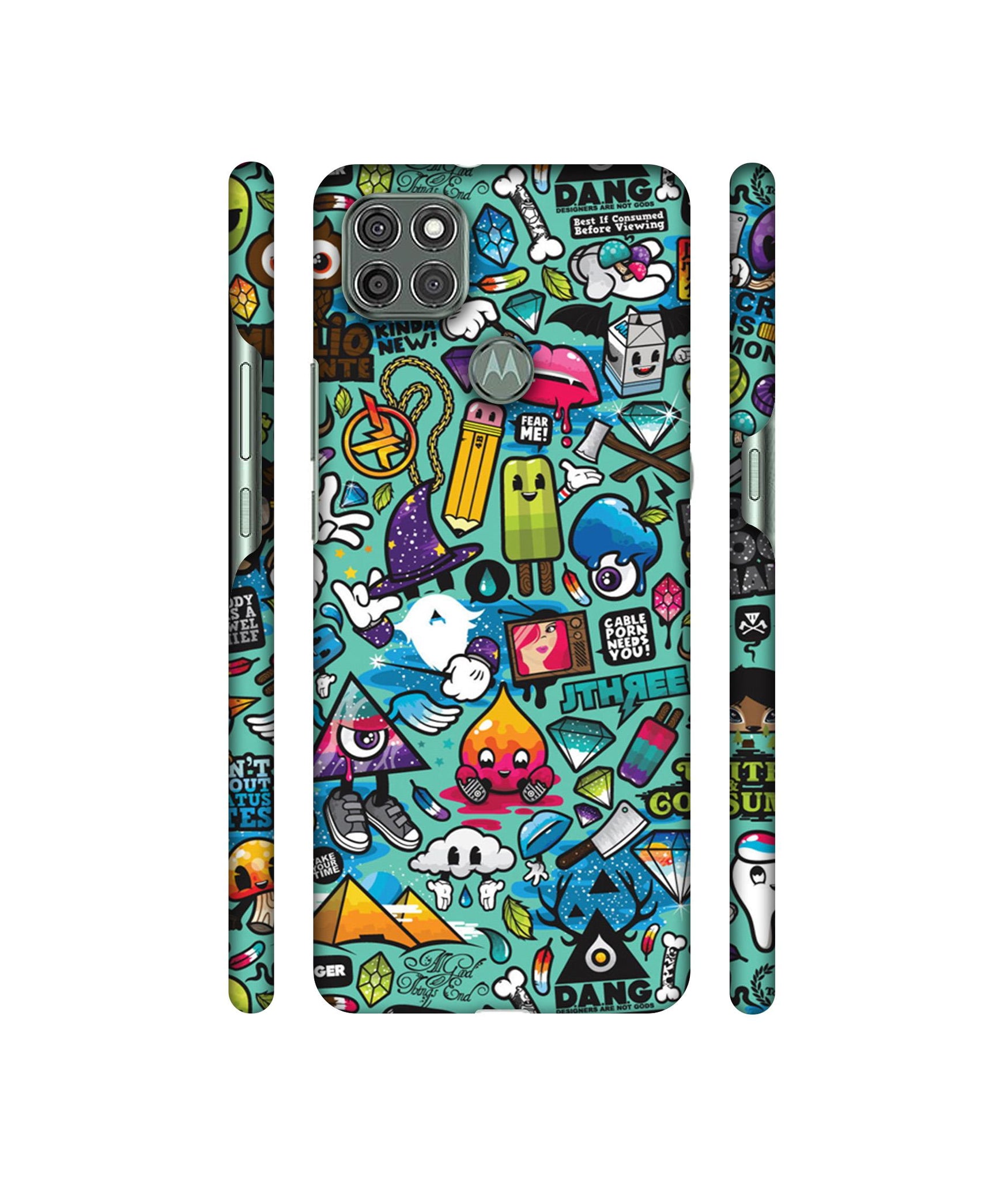 Crazy Designer Hard Back Cover for Motorola Moto G9 Power