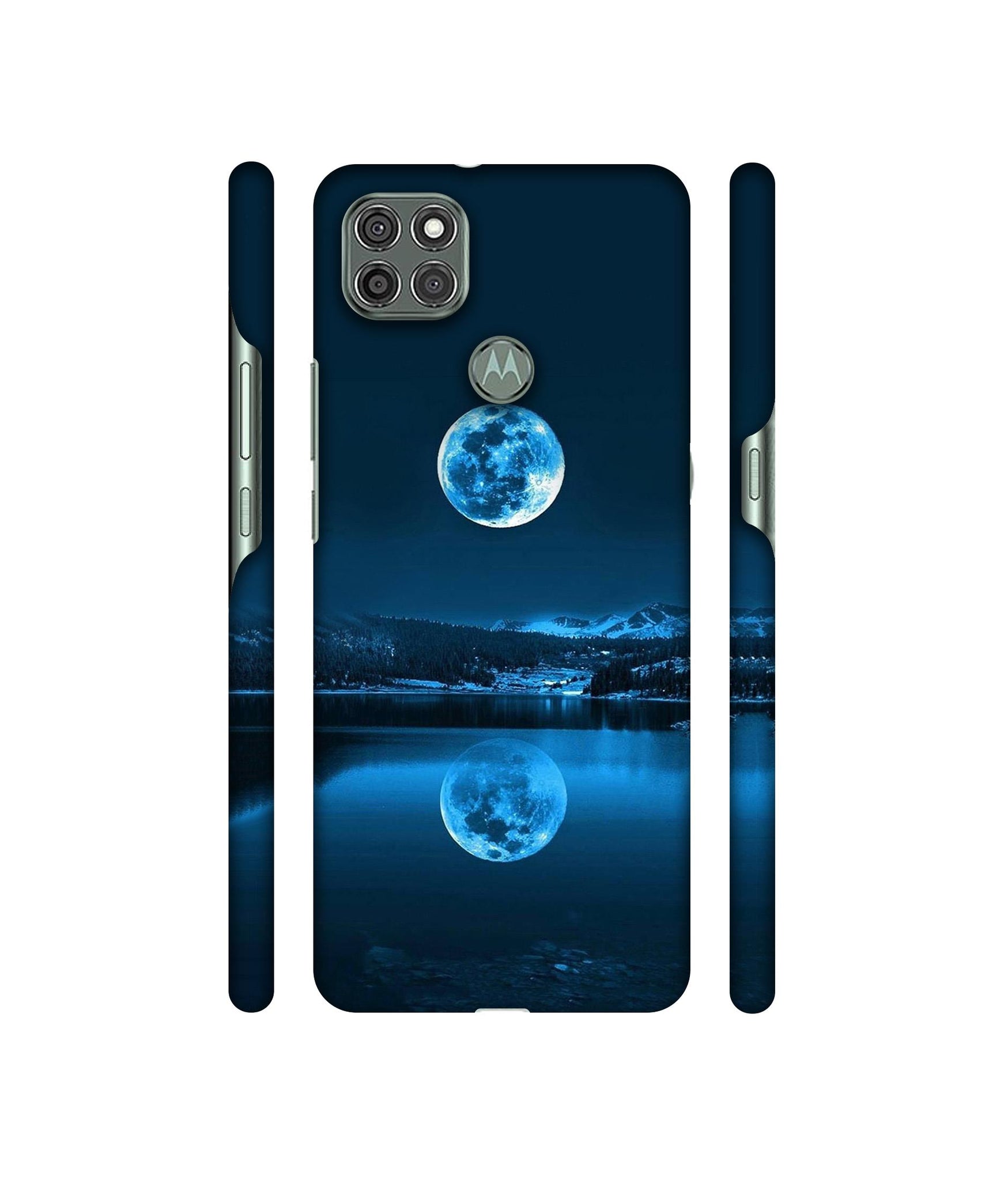 Moon Pattern Print Designer Hard Back Cover for Motorola Moto G9 Power