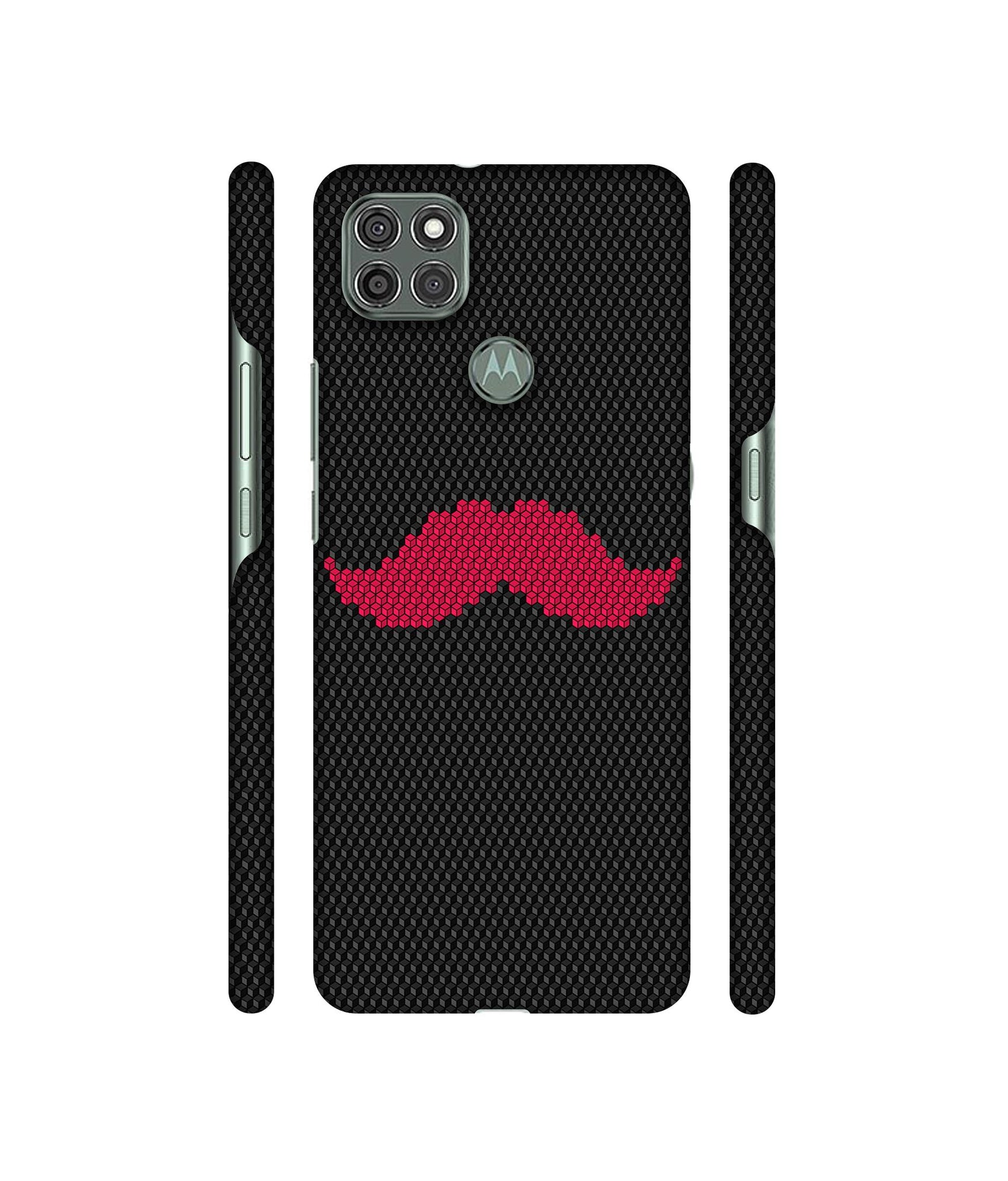 Pink Mustache Pattern Designer Hard Back Cover for Motorola Moto G9 Power