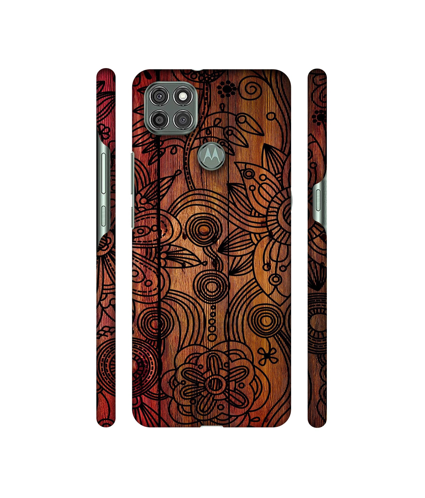 Dark Wooden Background Designer Hard Back Cover for Motorola Moto G9 Power