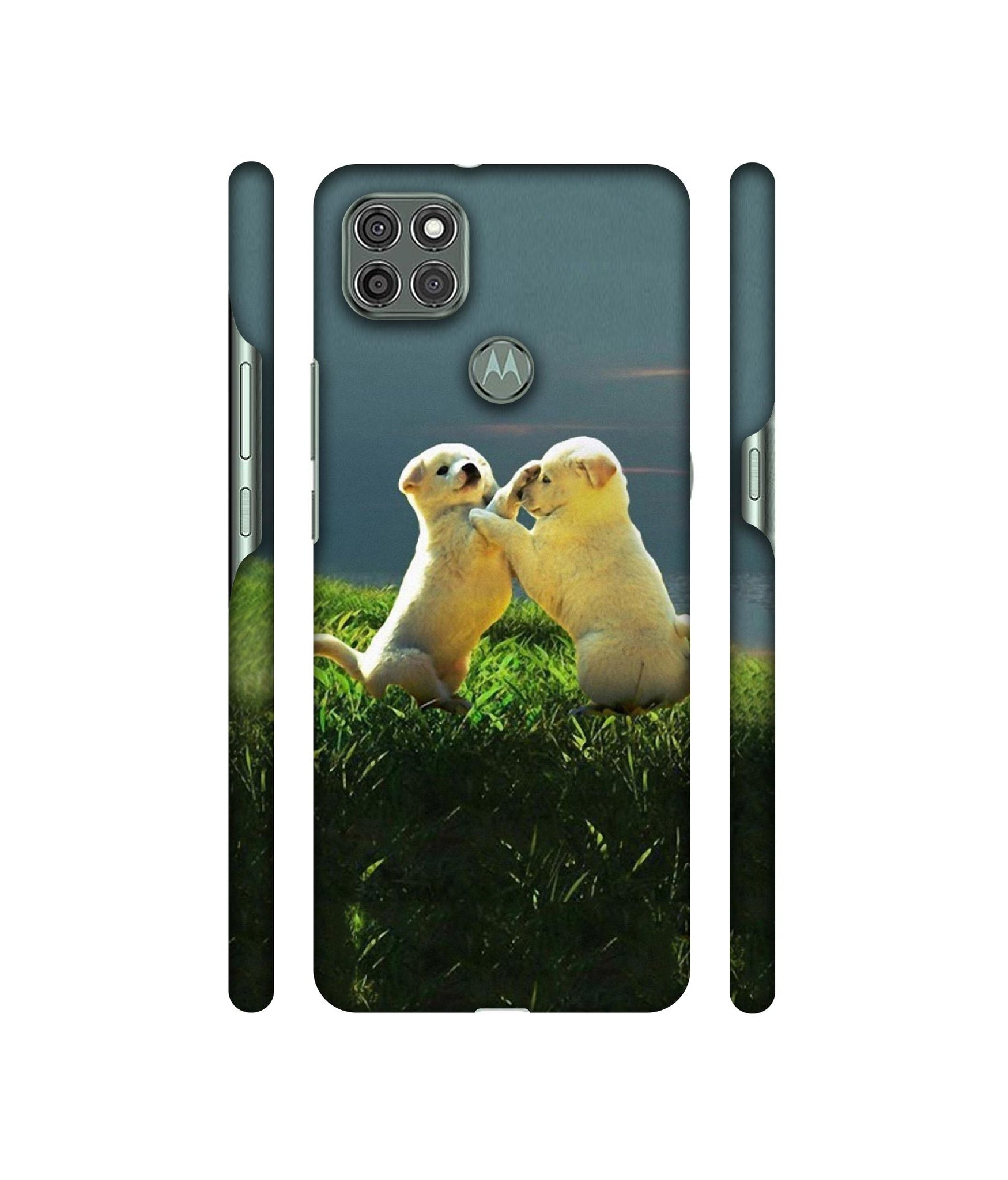Puppy Couple Sunset Designer Hard Back Cover for Motorola Moto G9 Power