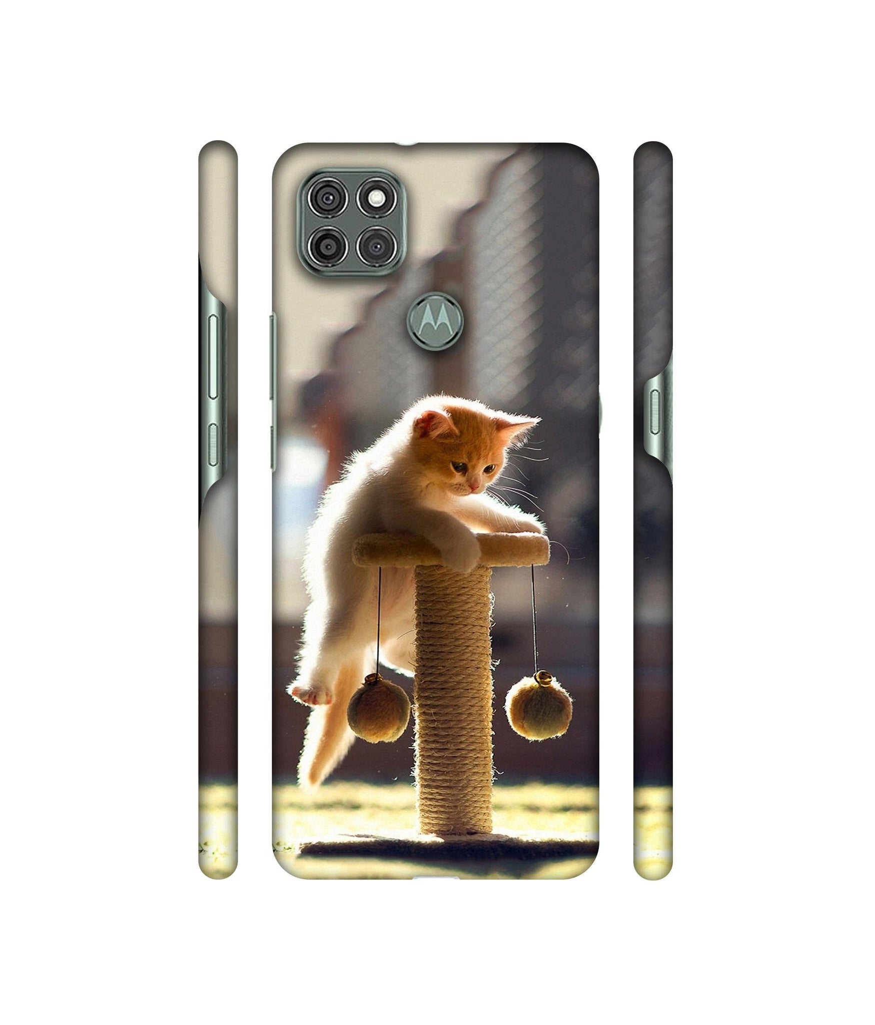 Cat Climbing Designer Hard Back Cover for Motorola Moto G9 Power