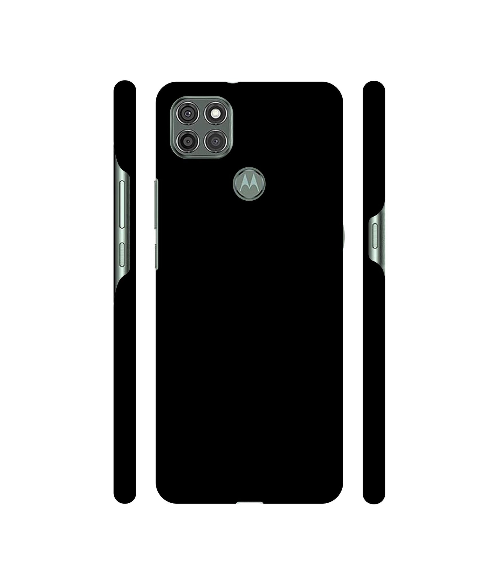 Solid Black Designer Hard Back Cover for Motorola Moto G9 Power