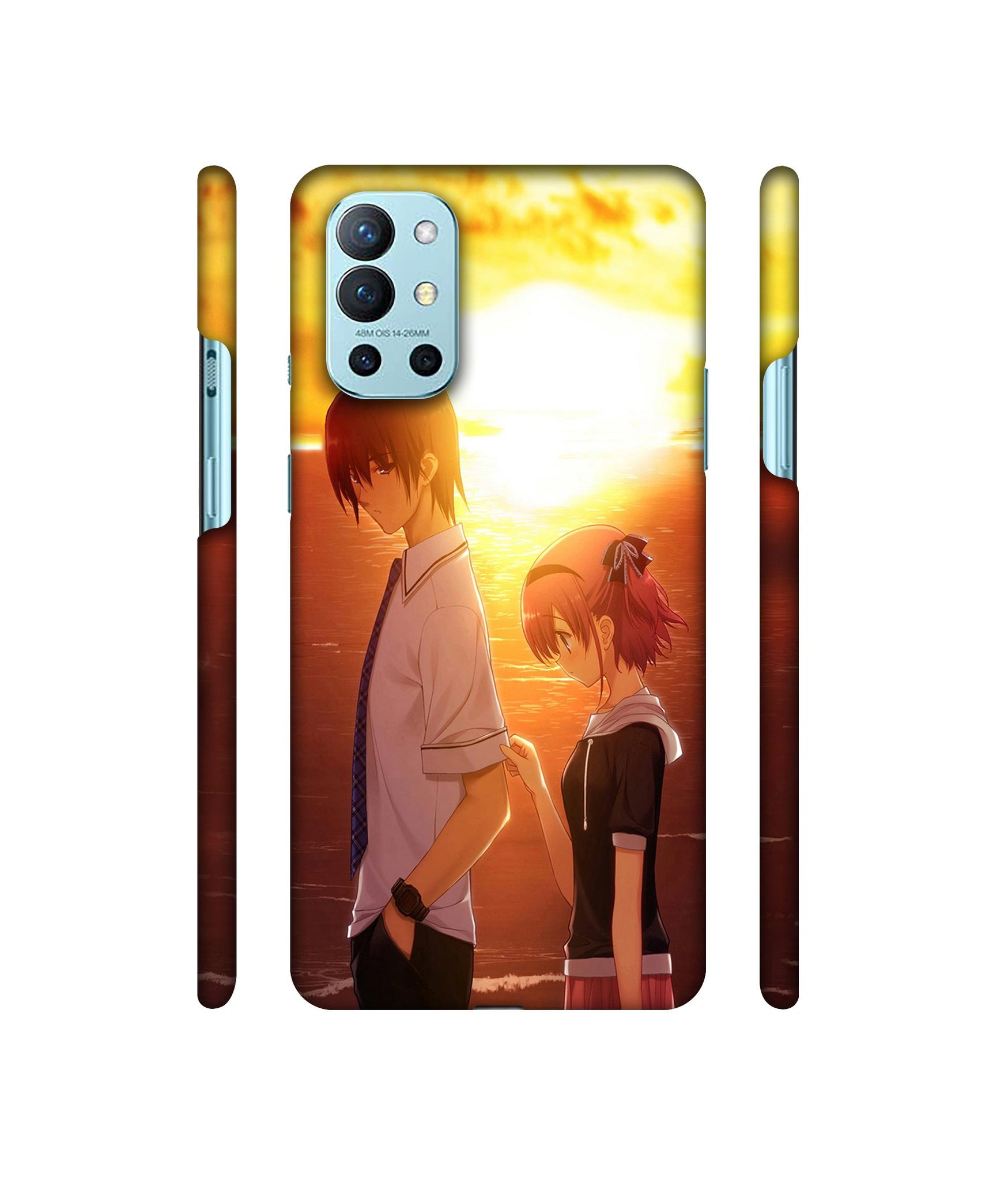 Girl Boy Sunset Sea Designer Hard Back Cover for OnePlus 9R