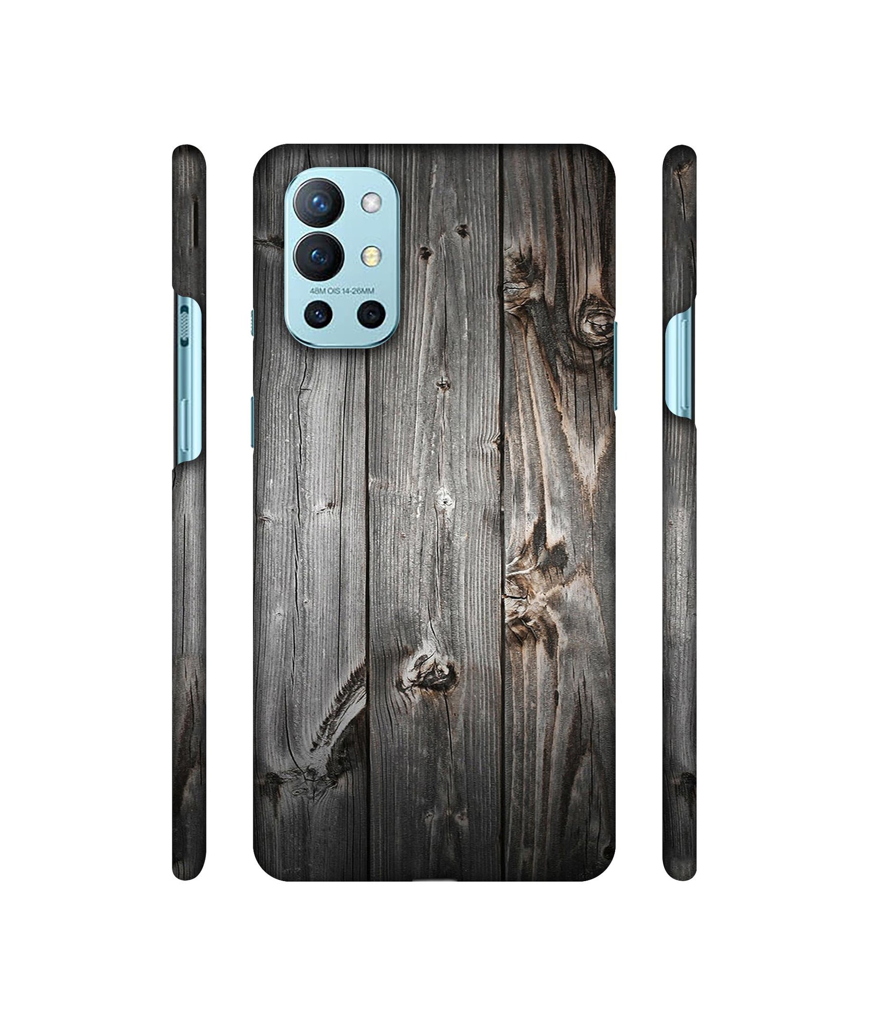 Grey Wooden Texture Designer Hard Back Cover for OnePlus 9R