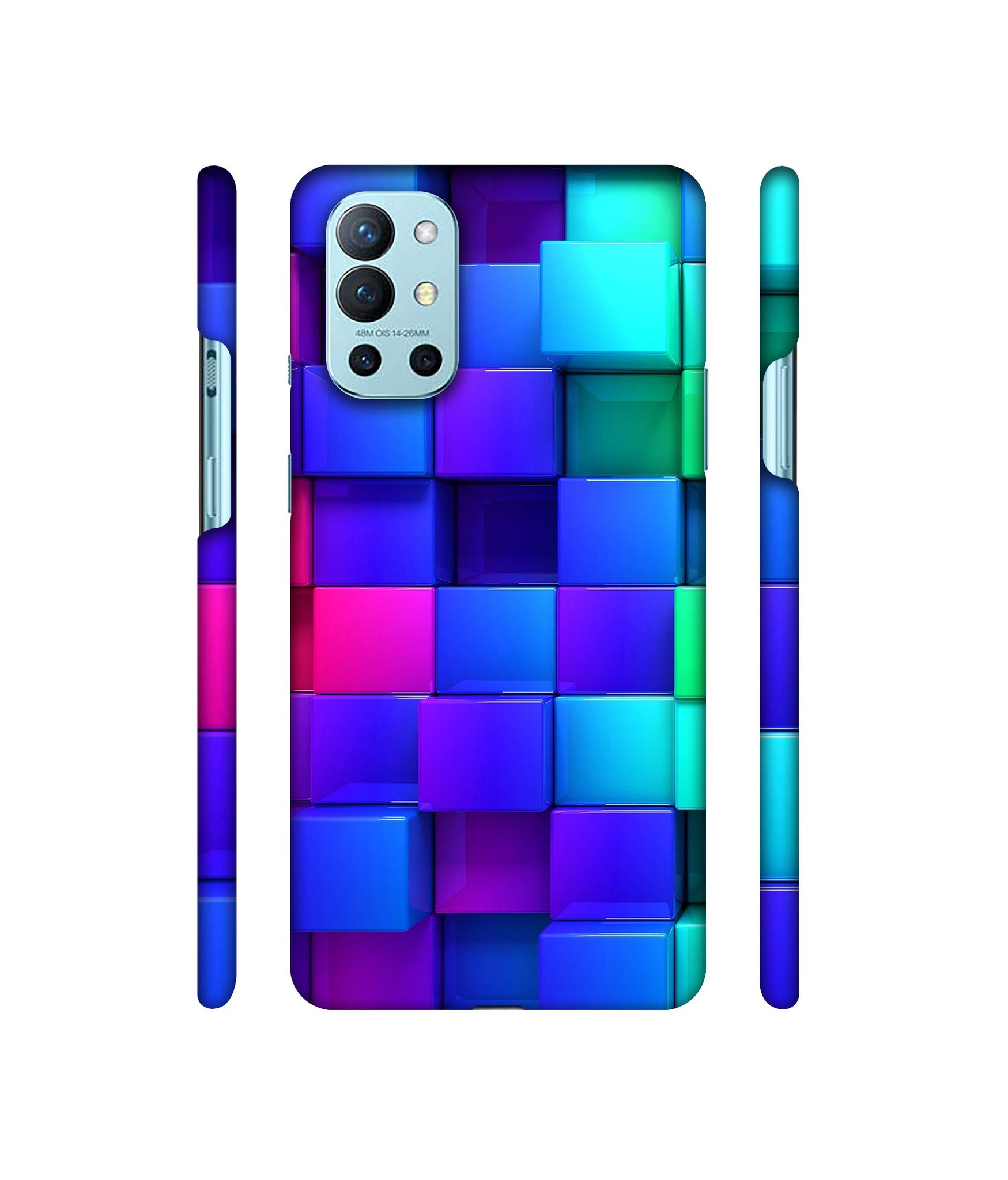 Blocks Rainbow 3D Graphics Designer Hard Back Cover for OnePlus 9R