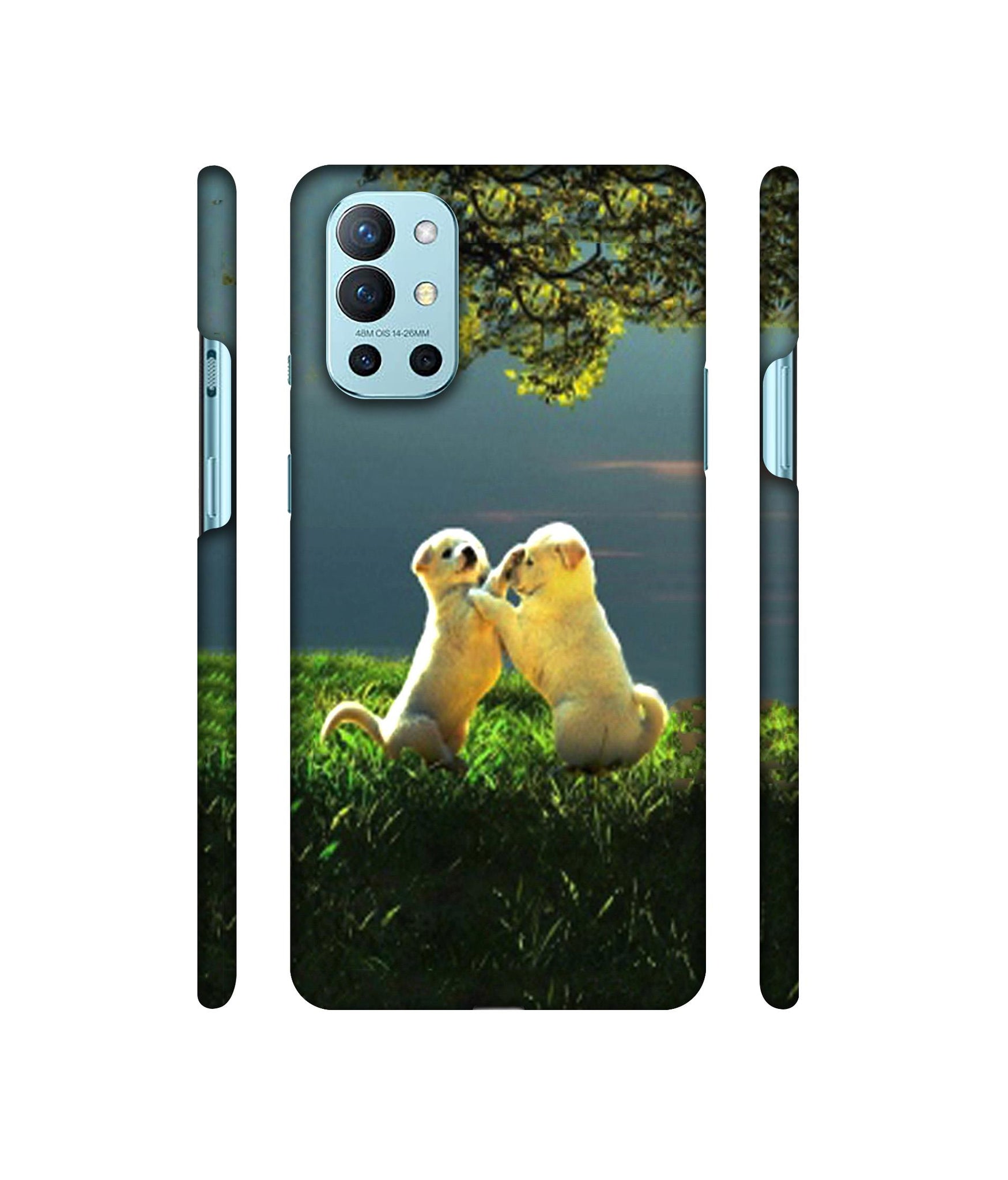 Puppy Couple Play Kids Nature Designer Hard Back Cover for OnePlus 9R