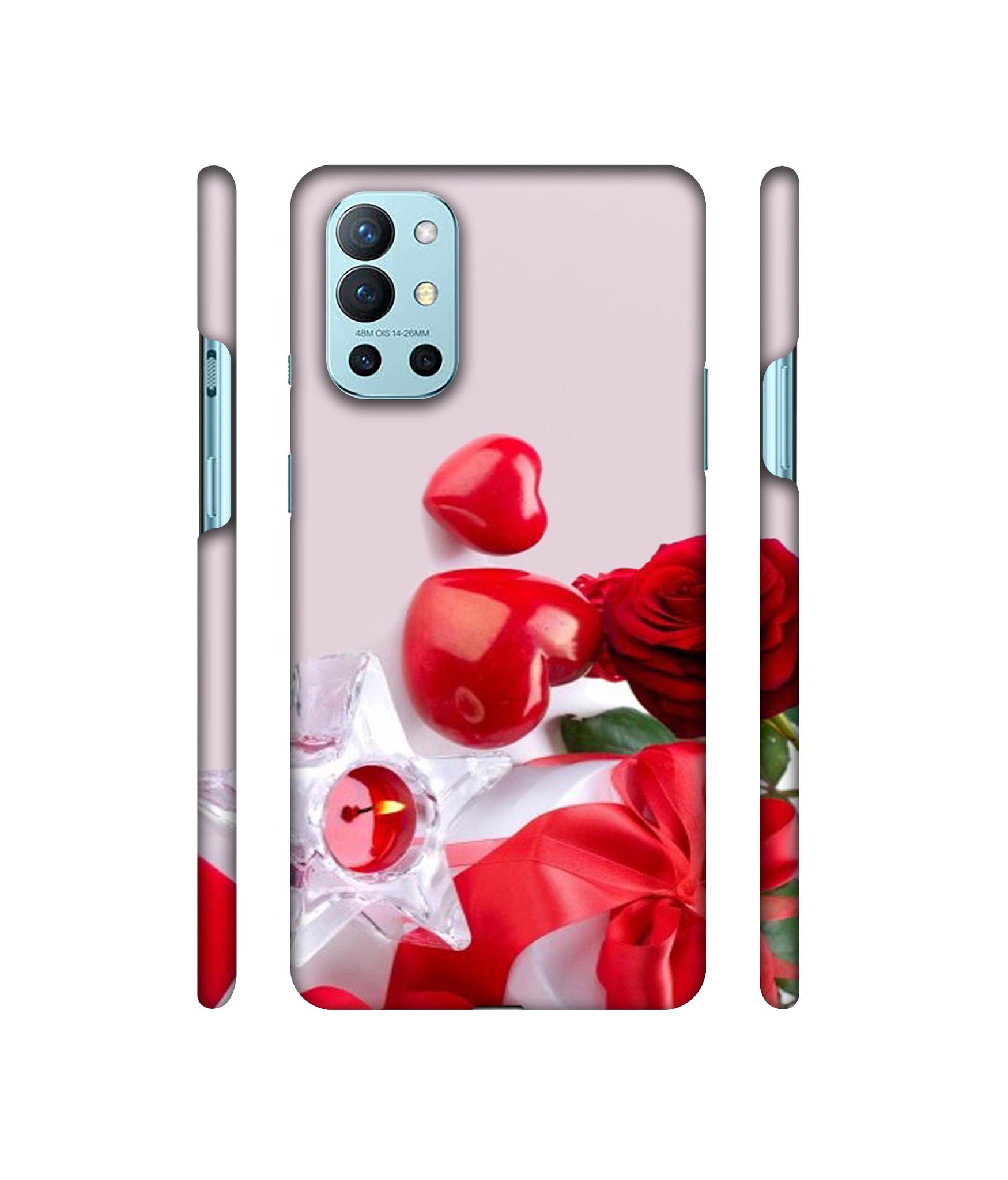 Red Rose Heart Valentines Couple Designer Hard Back Cover for OnePlus 9R