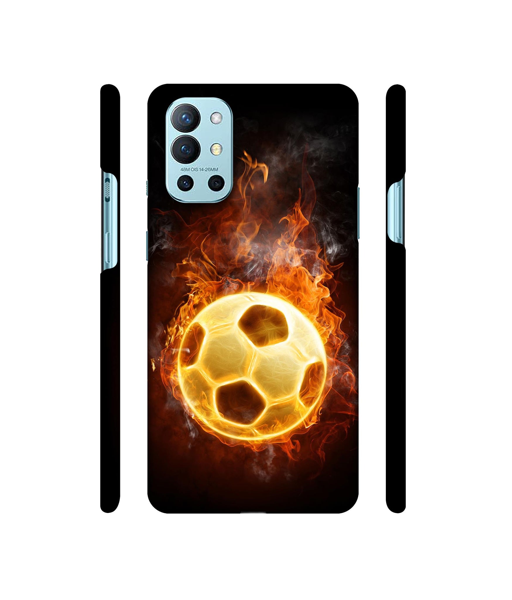 Football & Fire Designer Hard Back Cover for OnePlus 9R