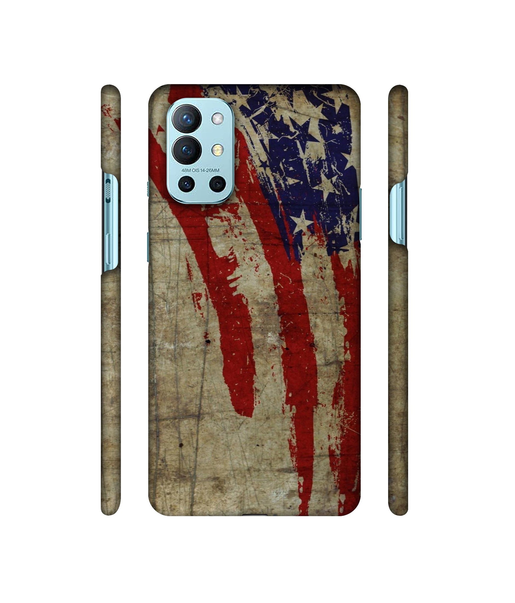 Vintage American Flag Designer Hard Back Cover for OnePlus 9R