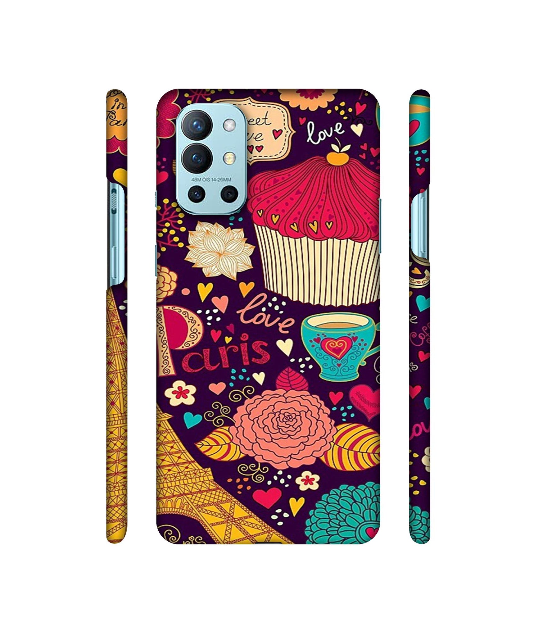 Paris Flower Love Designer Hard Back Cover for OnePlus 9R