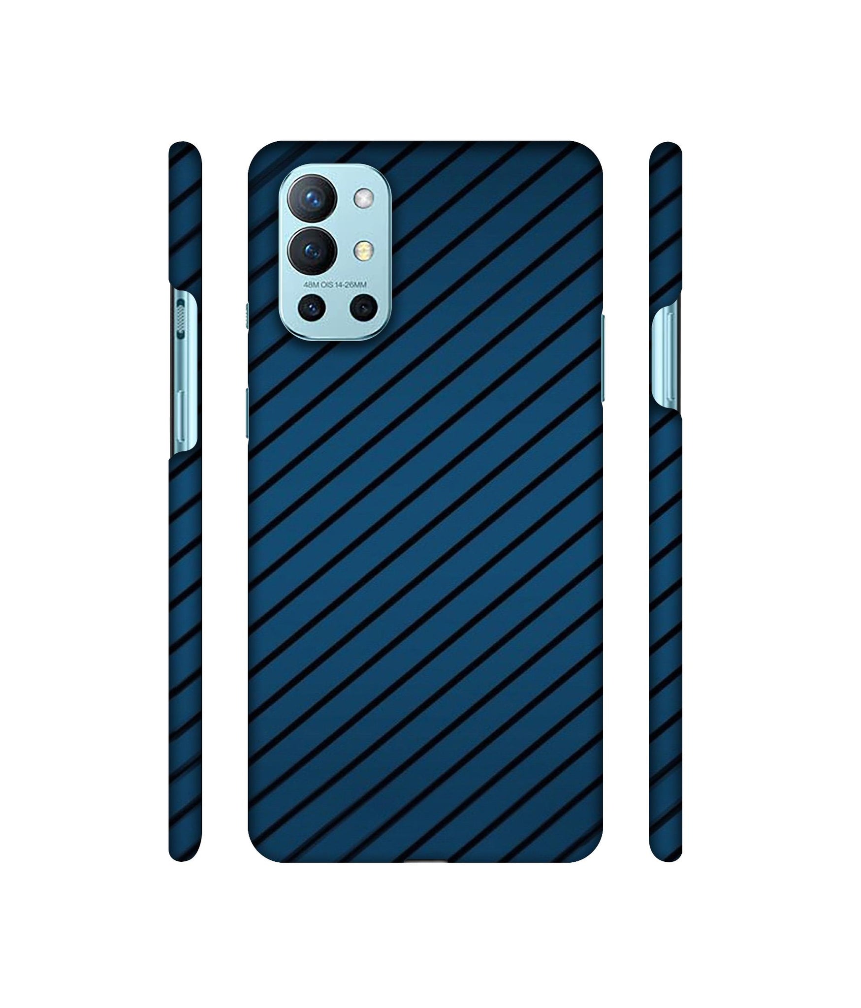 Blue Stripes Designer Hard Back Cover for OnePlus 9R