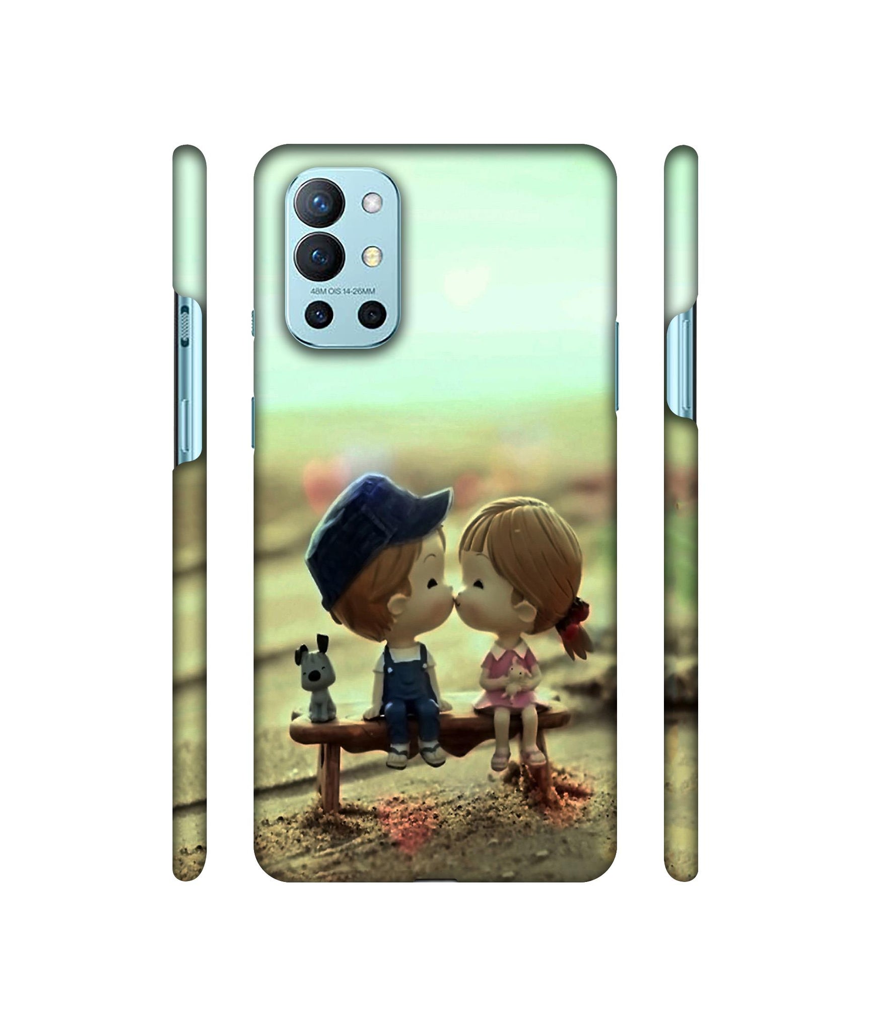 Love Couples Pattern Designer Hard Back Cover for OnePlus 9R