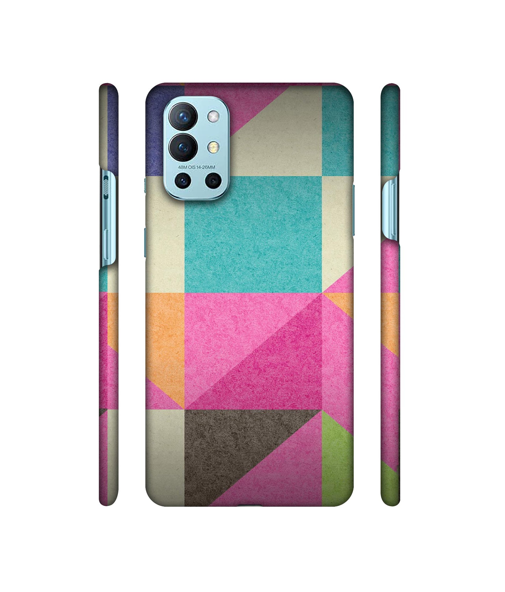 Pink Cyan Designer Hard Back Cover for OnePlus 9R