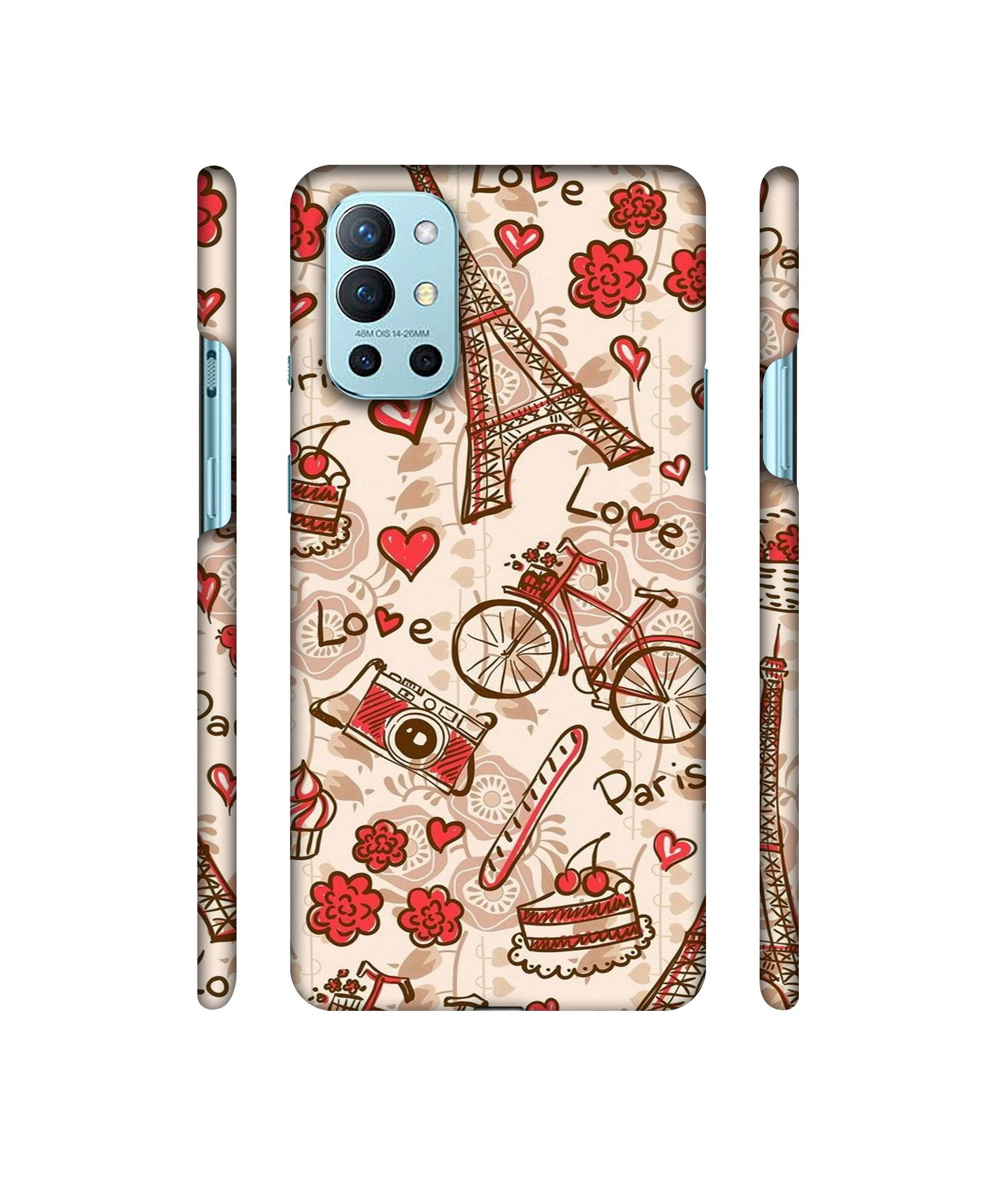 Vintage Paris Designer Hard Back Cover for OnePlus 9R