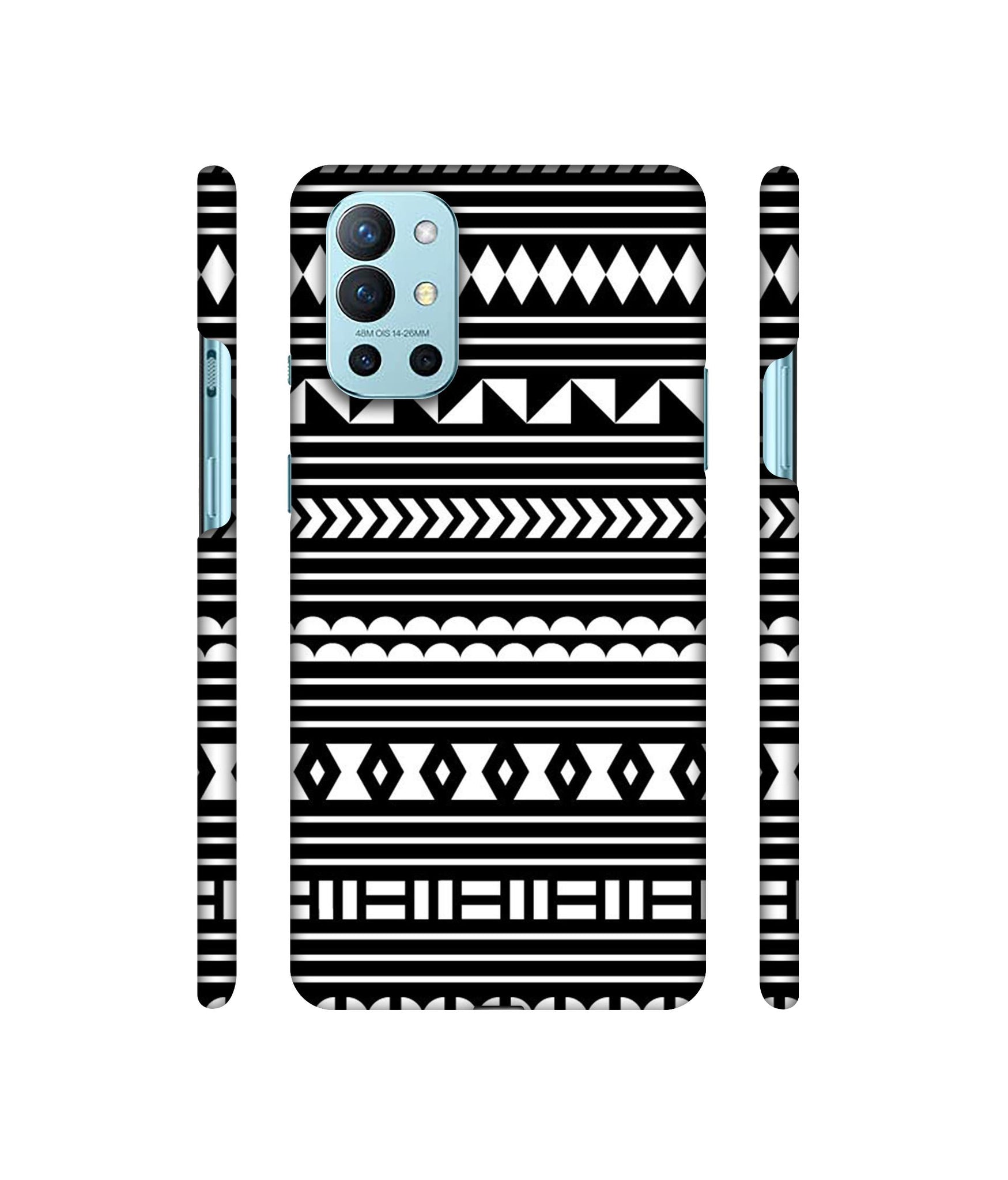 Black Pattern Designer Hard Back Cover for OnePlus 9R