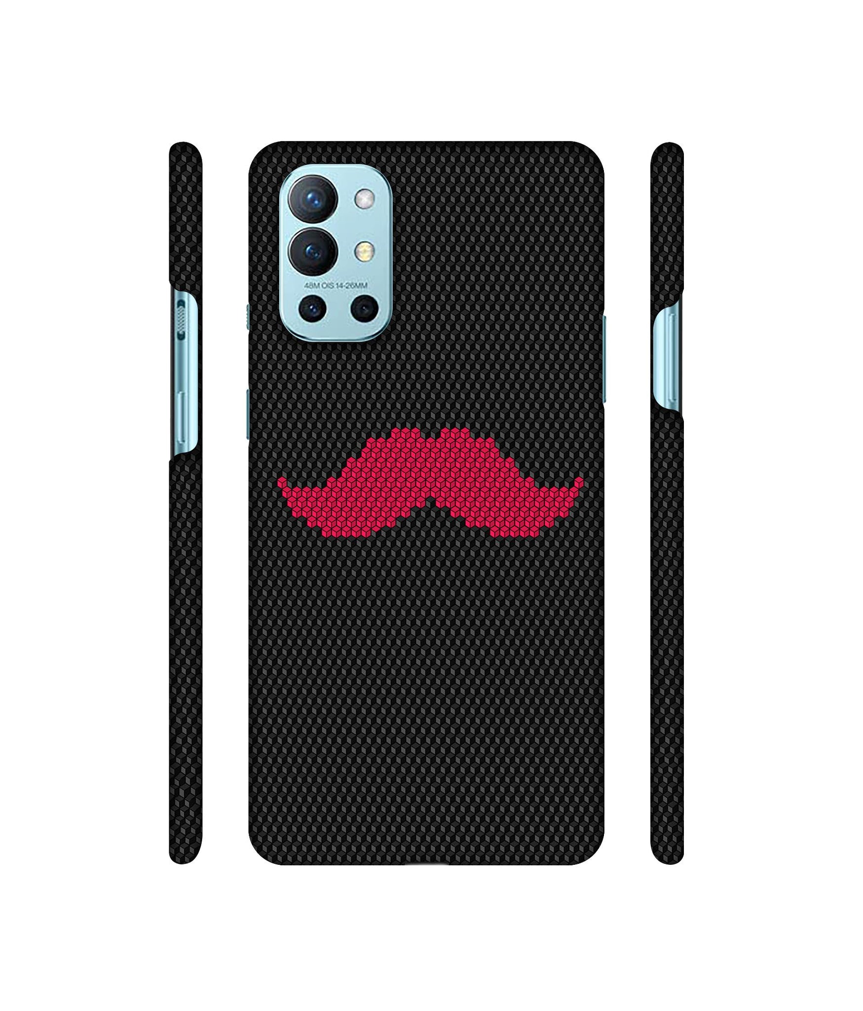 Pink Mustache Pattern Designer Hard Back Cover for OnePlus 9R