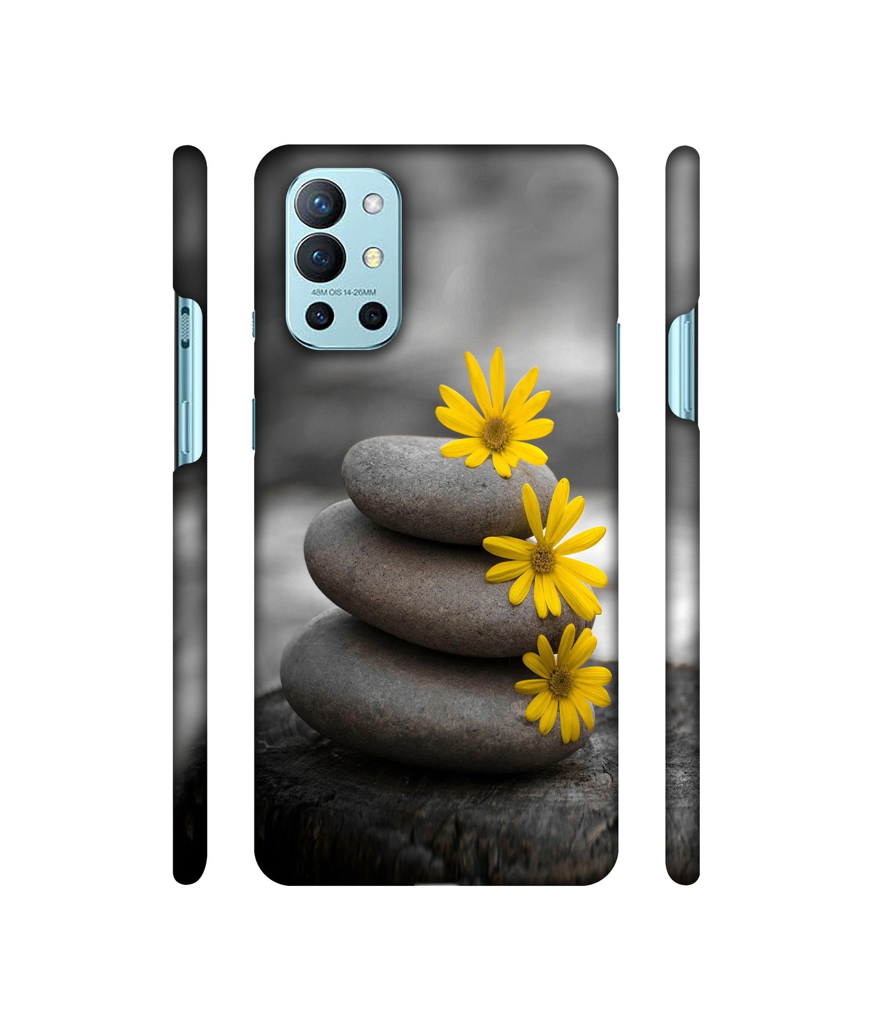 Stones And Flower Designer Hard Back Cover for OnePlus 9R