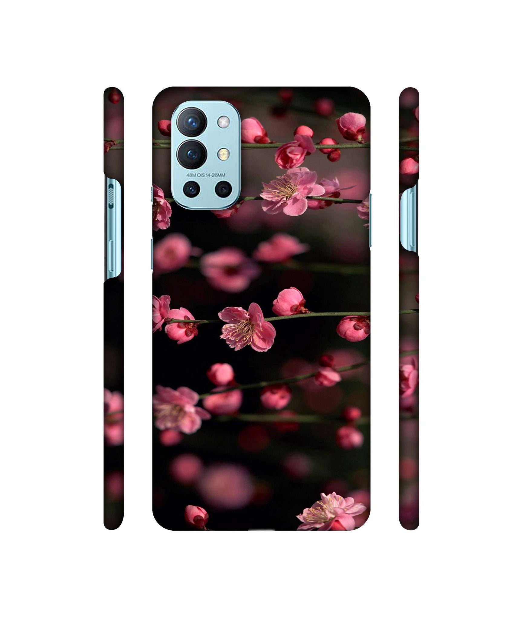 Pink Flowers Designer Hard Back Cover for OnePlus 9R