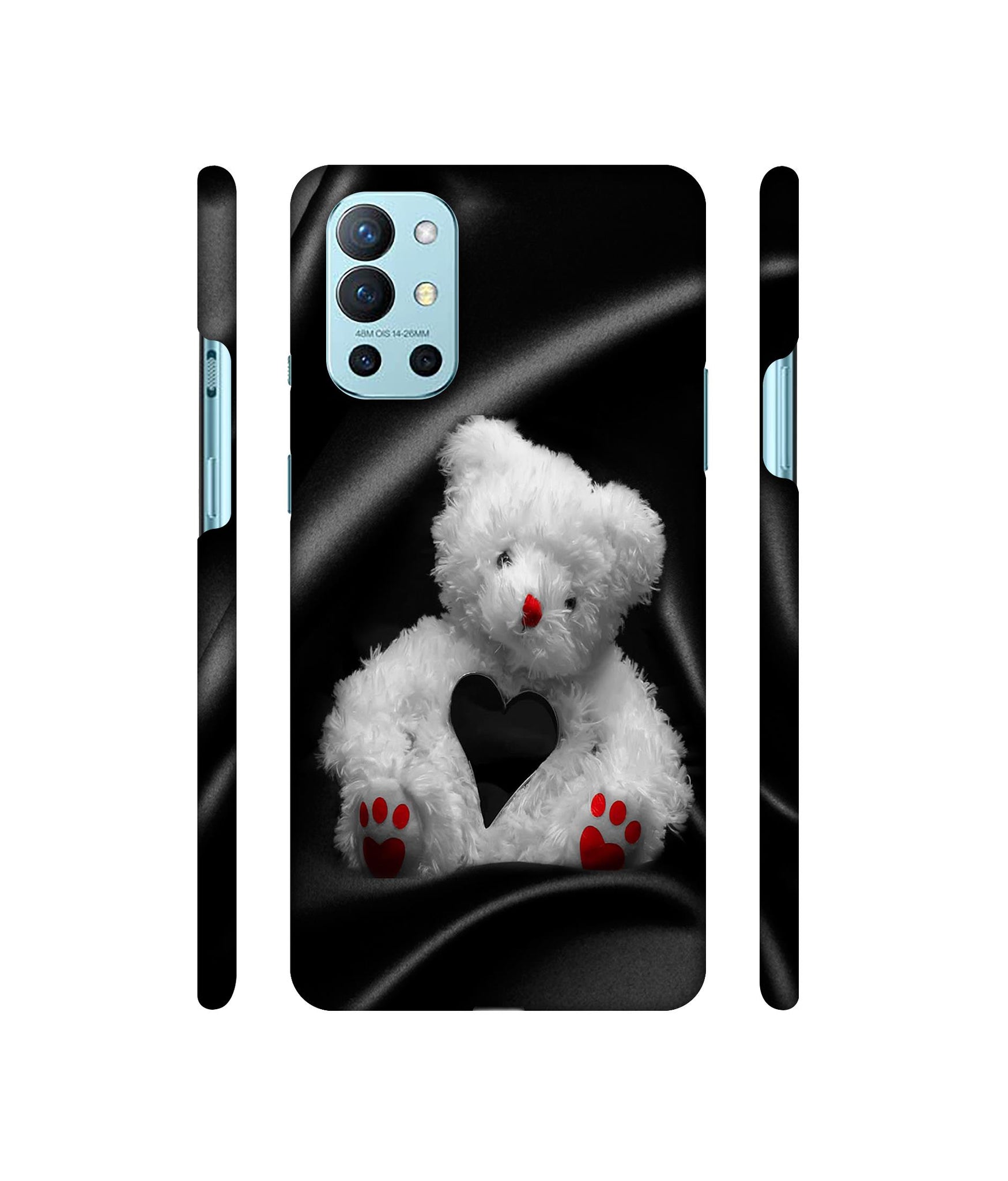 White Teddy Bear Designer Hard Back Cover for OnePlus 9R