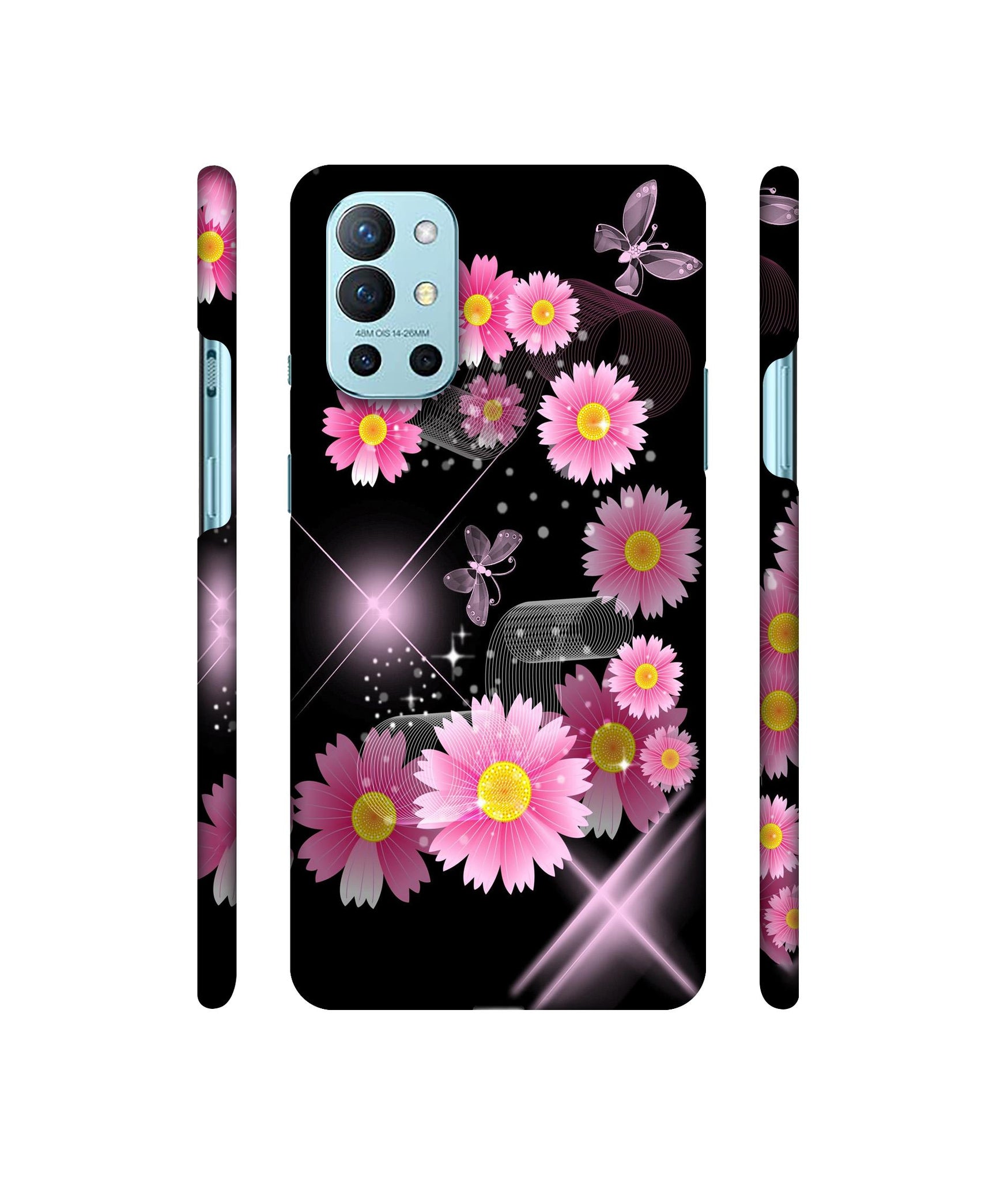 Pink Flower Designer Hard Back Cover for OnePlus 9R