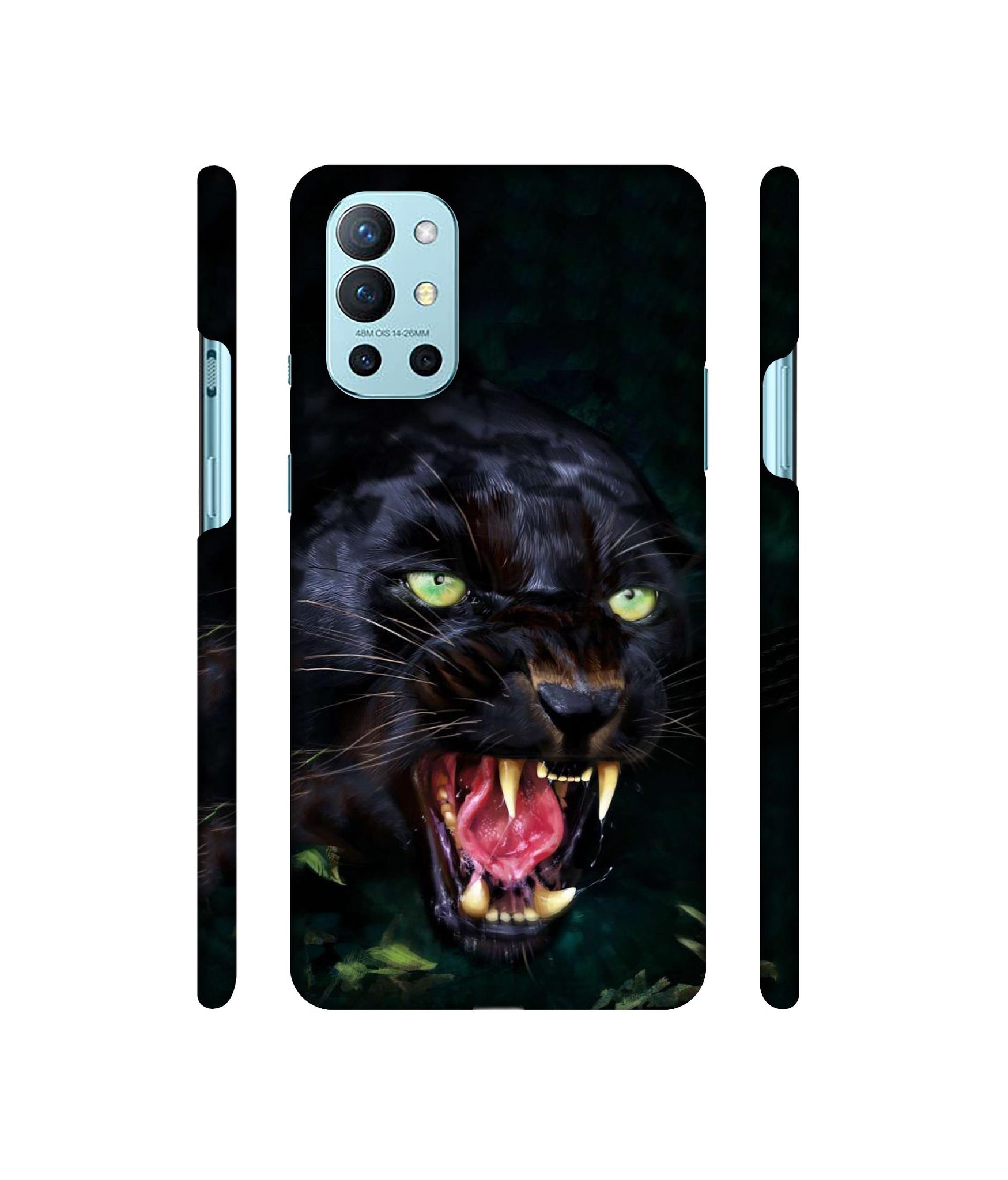 Angry Black Tiger Face Designer Hard Back Cover for OnePlus 9R