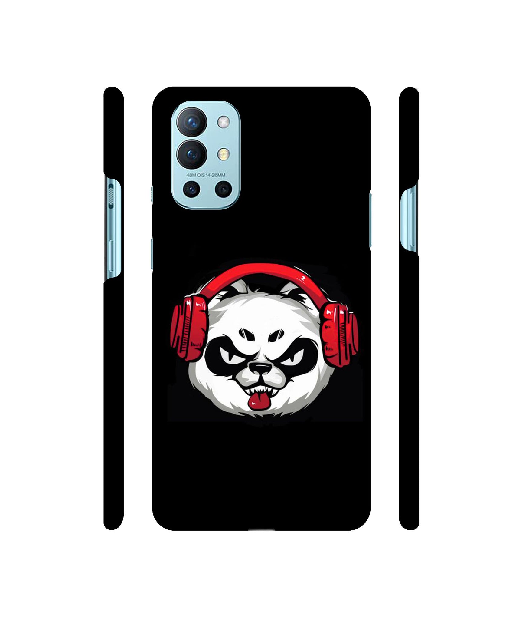 Panda With Headphone Designer Hard Back Cover for OnePlus 9R